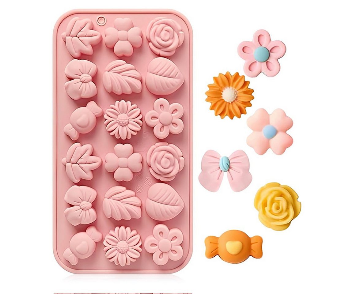 FOUORTUNATE-BEE Silikonform Blumen Formen 3D Kerzen Silikonformen Gießformen, (DIY Kerzen Seife Herstellung, Blumen Kerzenformen Zum Gießen)