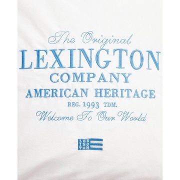 Kissenhülle LEXINGTON Kissenhülle The Logo Organic Cotton Twill White-Blue (50x50c, Lexington
