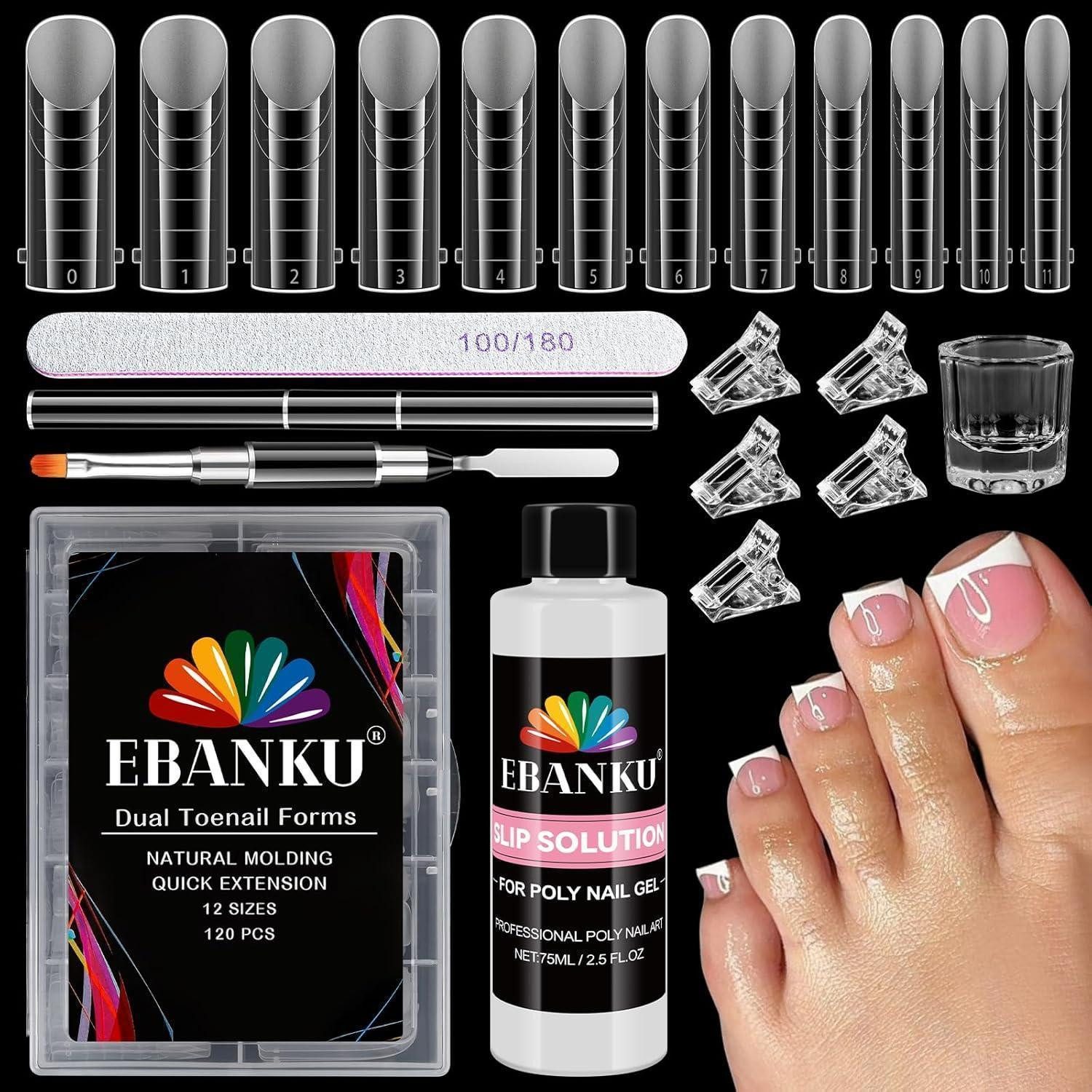 LuxusKollektion Nageldesign Zubehör Polygel Tips Nagelformen Nagelspitzen 120PCS Slip Solution Set