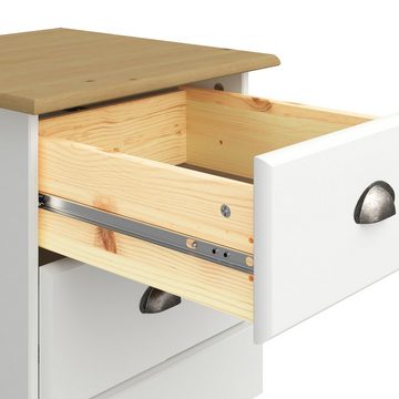 loft24 Nachttisch Leander, Nachttisch mit 2 Schubladen im Landhausstil, hergestellt in Dänemark