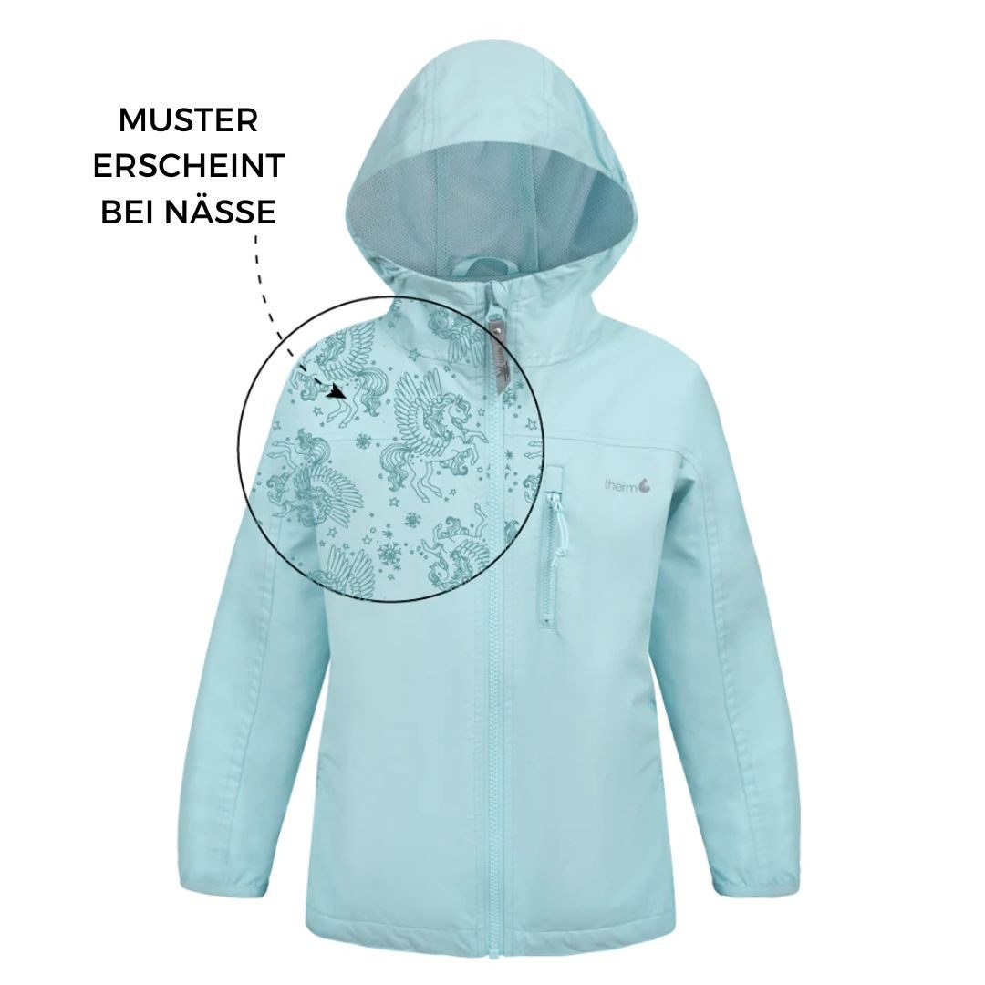 Regenjacke Rainshell Jacke mit magischem Effekt mit Mesh Inlay für Kinder