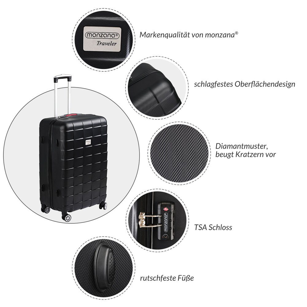 monzana Hartschalen-Trolley Exopack Line, 4 Rollen