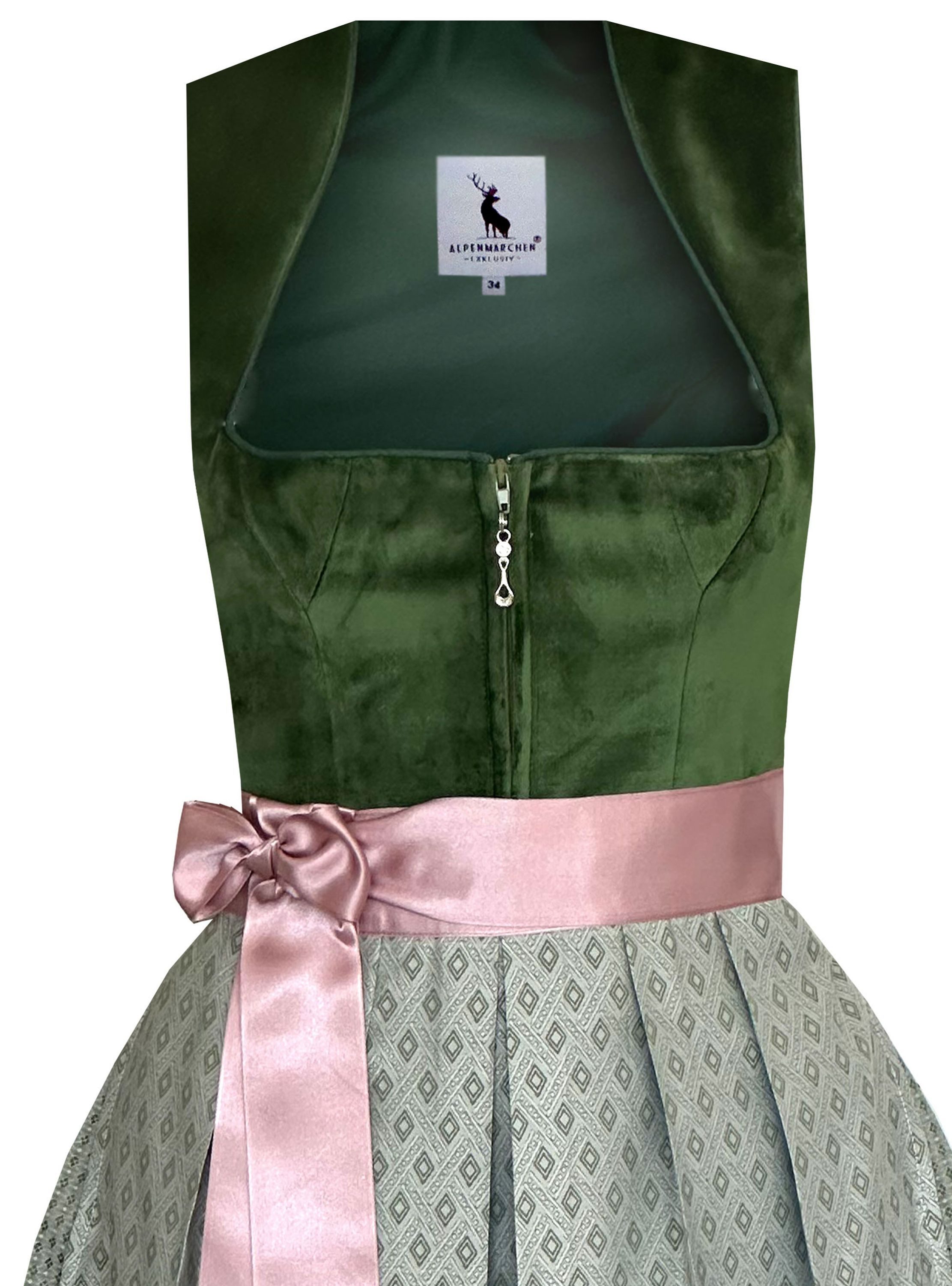 Alpenmärchen Dirndl Dirndl Adriana in waldgrün - ALM1023 günstig online kaufen