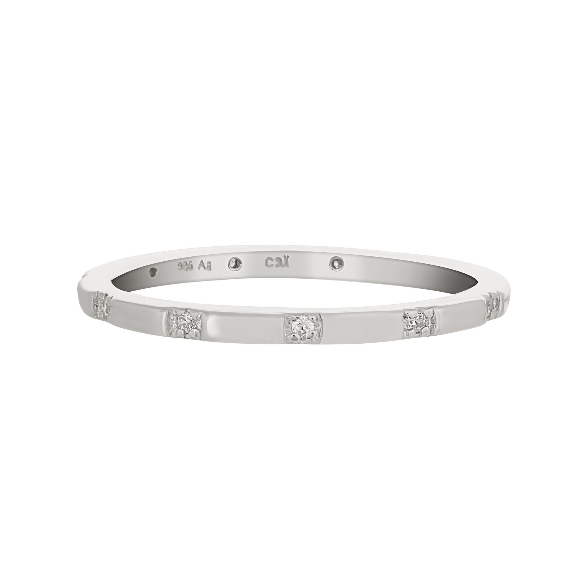 CAÏ Fingerring 925 Silber rhodiniert mit Zirkonia Stacking günstig online kaufen
