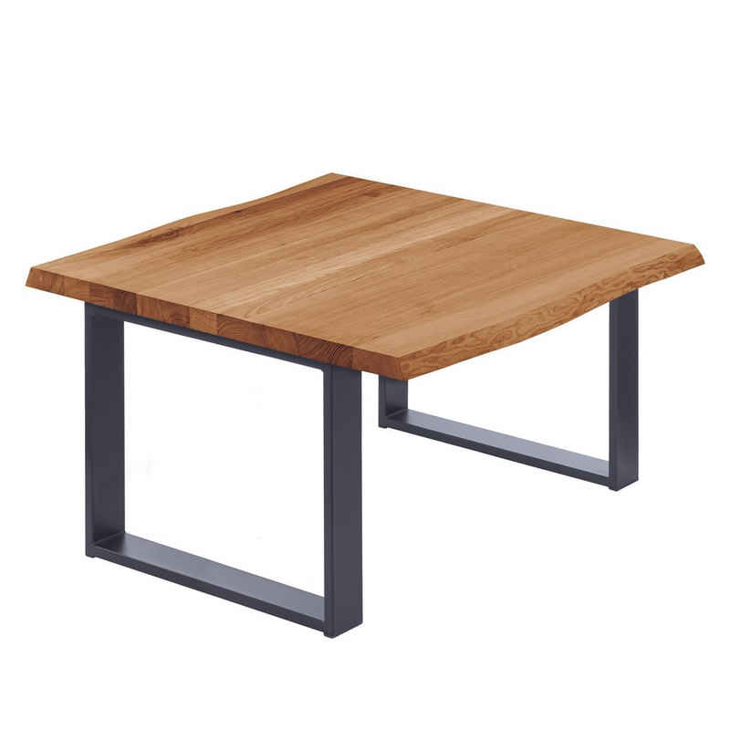 LAMO Manufaktur Baumkantentisch Modern Esstisch Massivholz inkl. Metallgestell (1 Tisch), Baumkante massiv