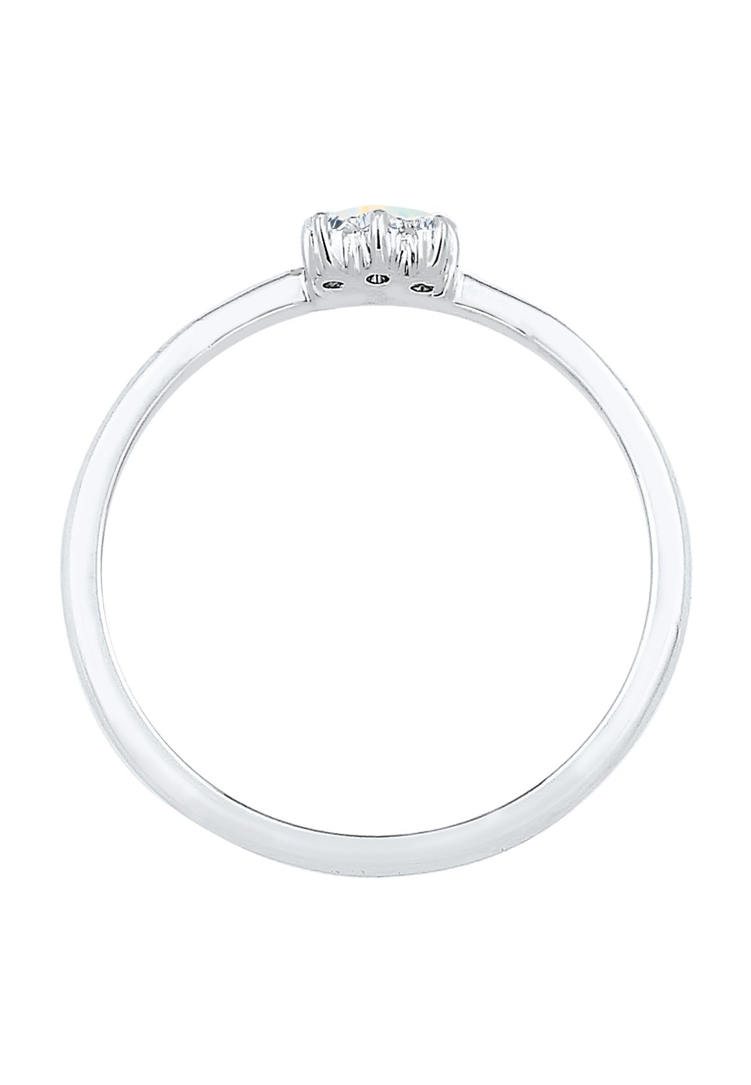 Elli Verlobungsring Vintage Zirkonia Kristalle Opal Trend 925 Silber