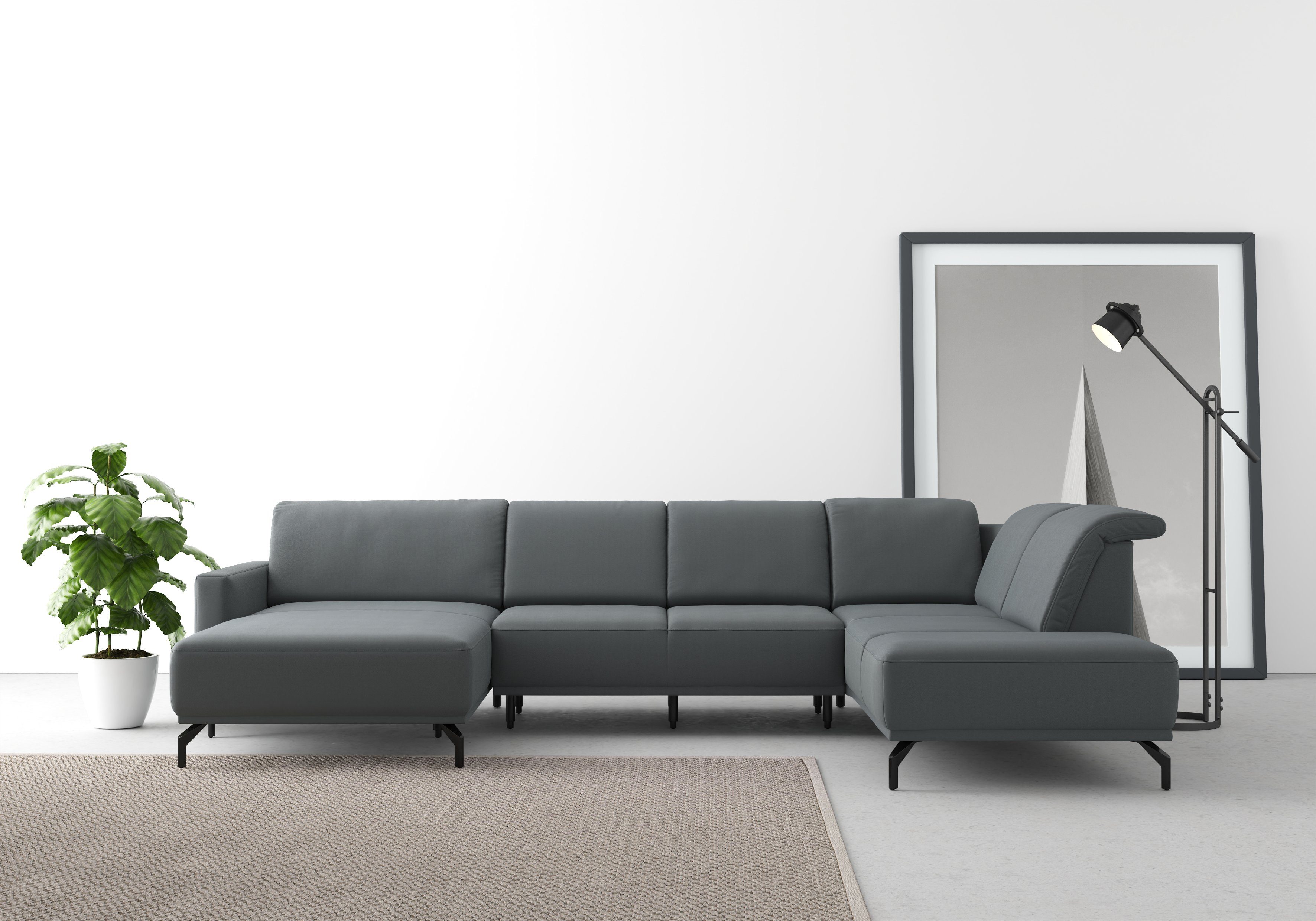 sit&more Wohnlandschaft Bailando U-Form, wahlweise mit Kopfteilverstellung und Vorziehsitz, motorisch