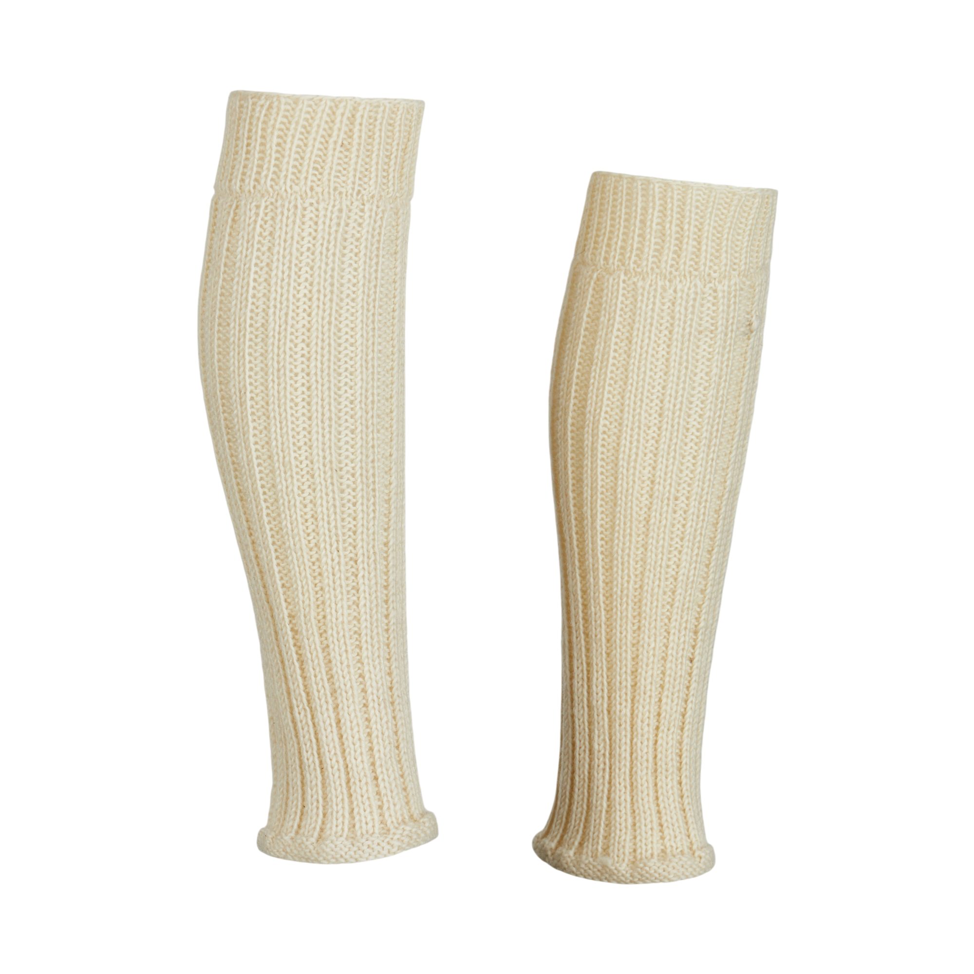 THC Natural Line Beinstulpen THC Schafwoll Stulpen weiß (1 Paar, 1-St., 1 Paar) unten am Fuß leicht ausgestellt für den Schuh