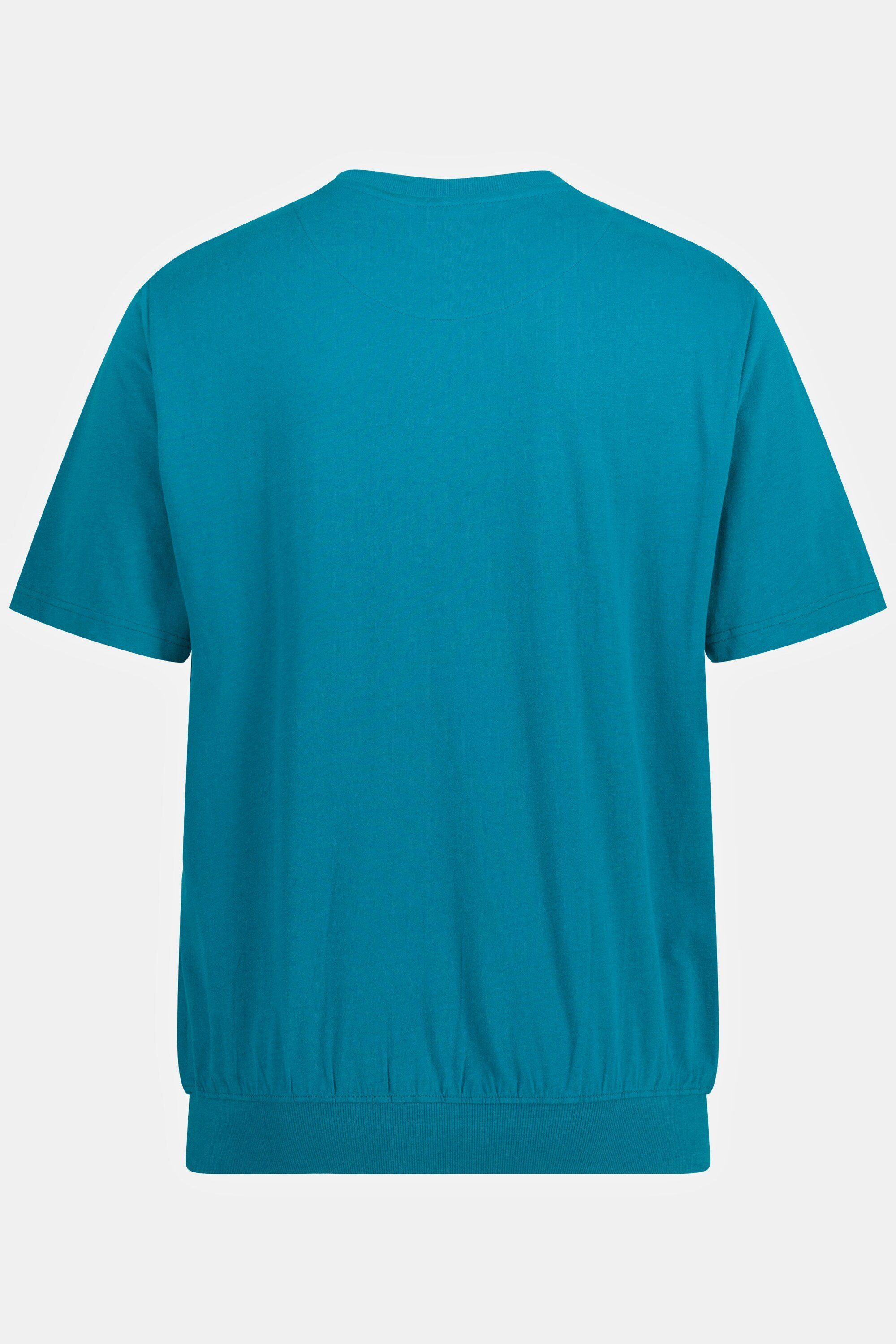 ozeanblau Bauchfit T-Shirt Halbarm Basic JP1880 10XL T-Shirt XXL bis