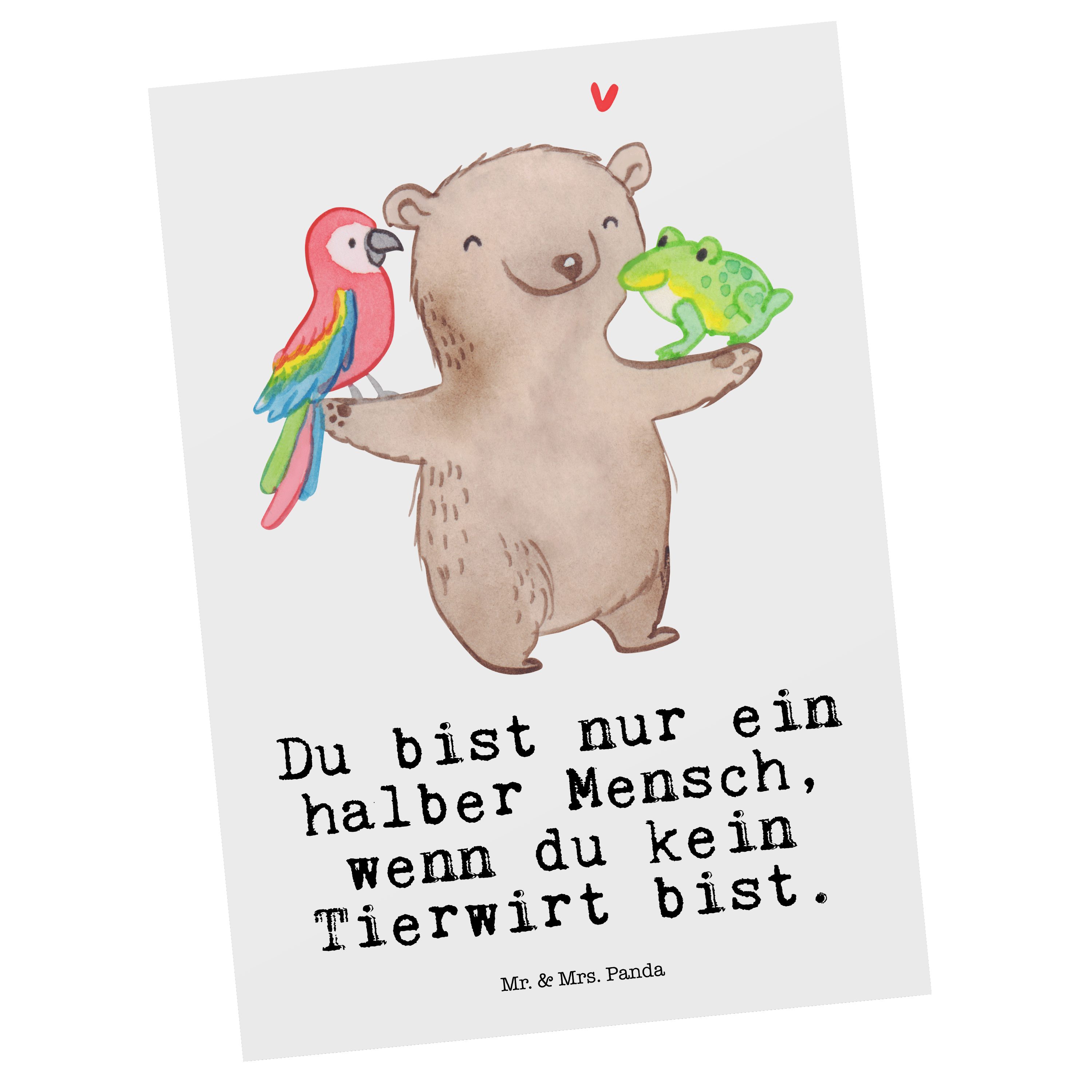 Mr. & Mrs. Panda - Bauer, Farmer Rente, Weiß Geschenk, Landwirt; Postkarte Tierwirt mit Herz 