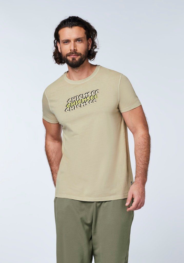 - Fit Men 15-1306 TAN T-Shirt, Regular Chiemsee Print-Shirt OXFORD (1-tlg)
