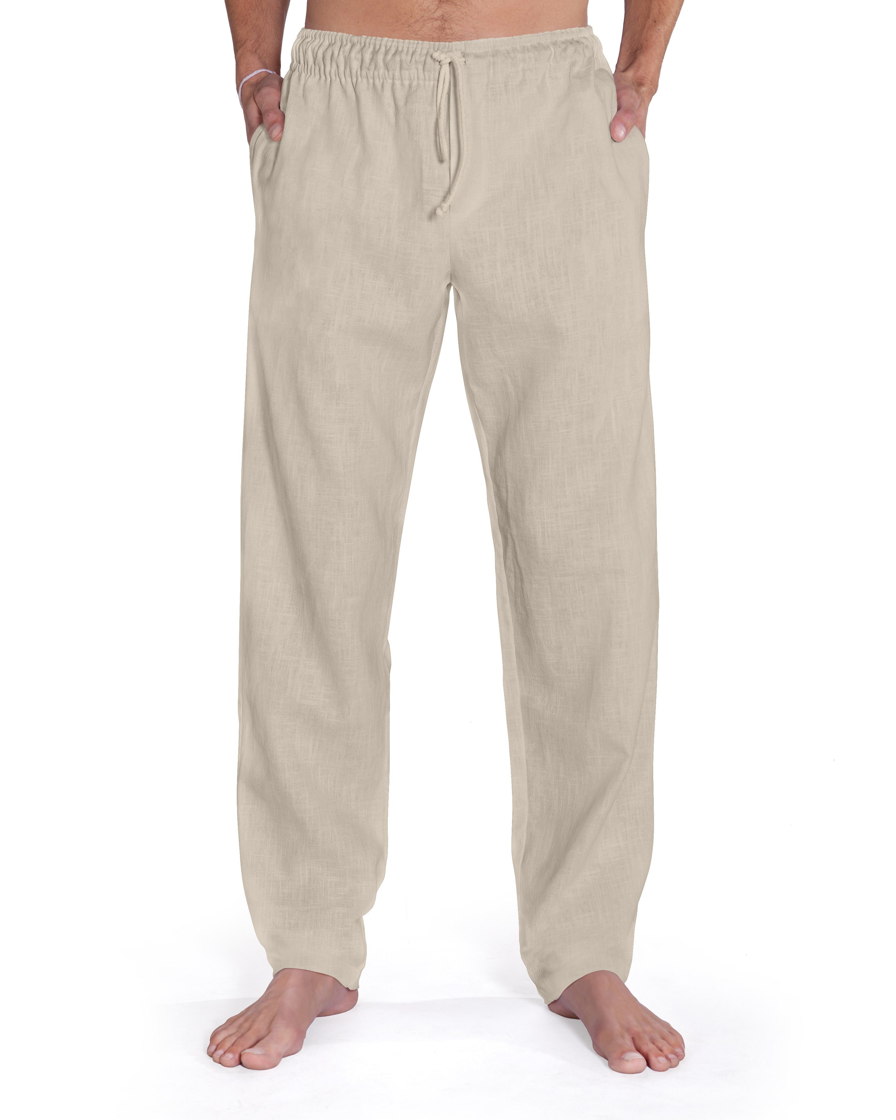 SCHAZAD Leinenhose Chino beige