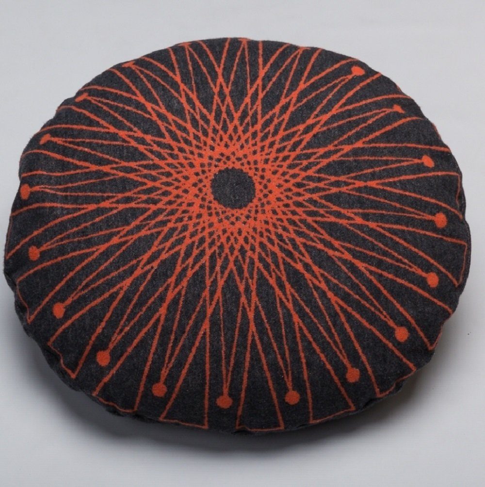 Kissenhülle Silvretta 'Kreisform Afrikanisch' ∅ 60 cm, DAVID FUSSENEGGER Orange/Grau