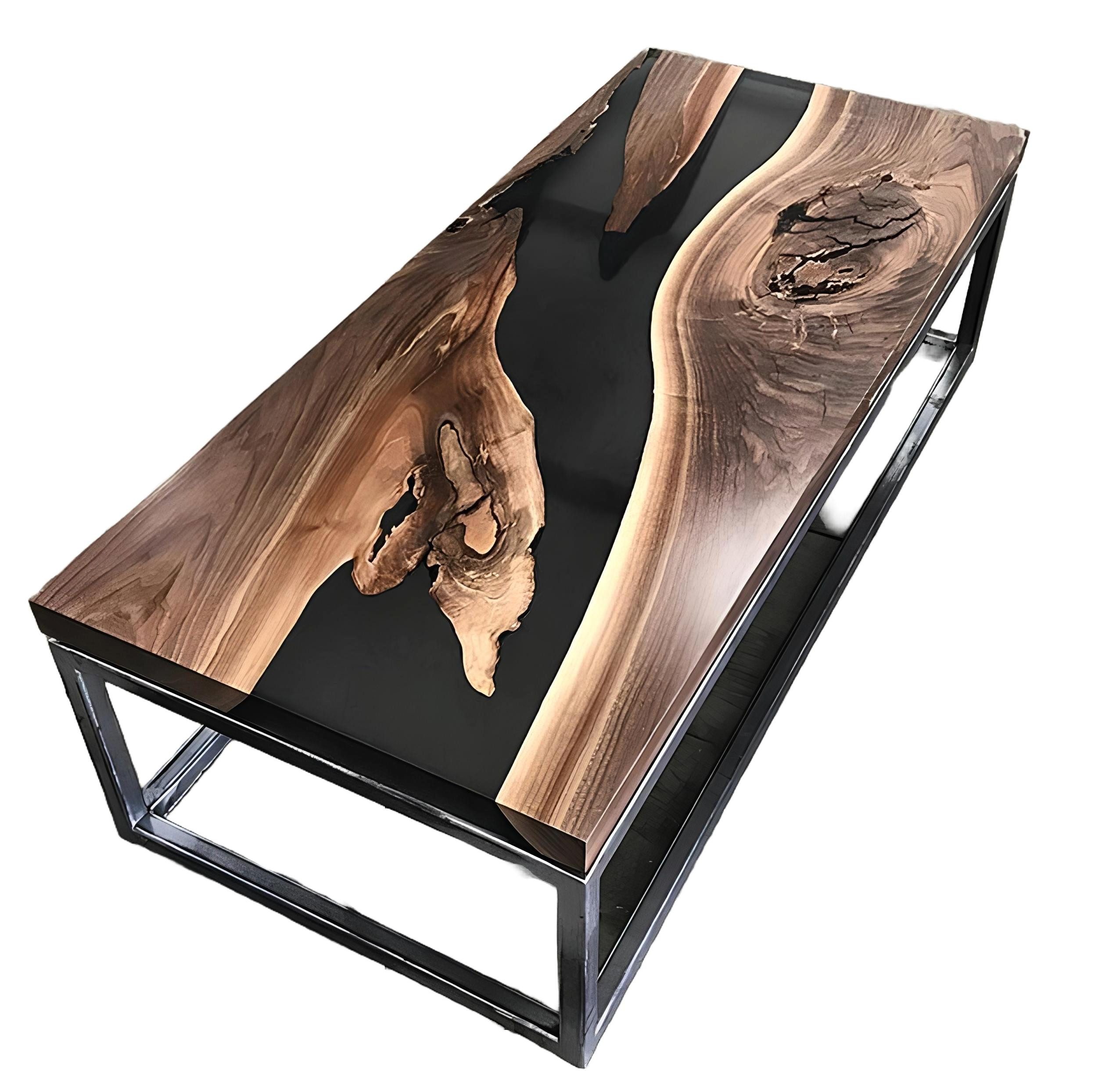 Xlmoebel Couchtisch Epoxidharz Tisch aus massivem Holz mit einzigartigem Design (1-St., Couchtisch), Hergestellt in Europa