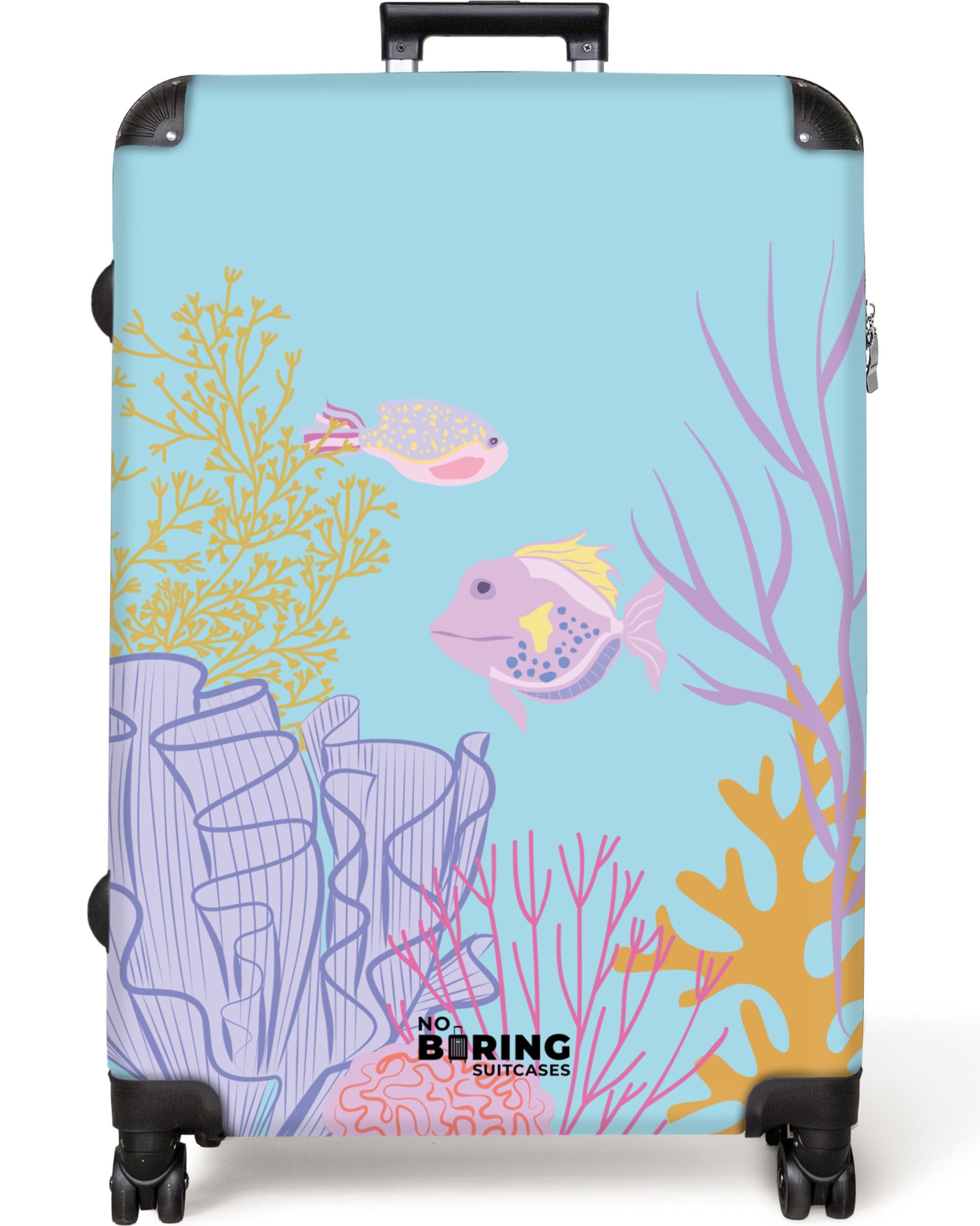 NoBoringSuitcases.com© Hartschalen-Trolley Blau mit Unterwasserwelt 77 günstig online kaufen