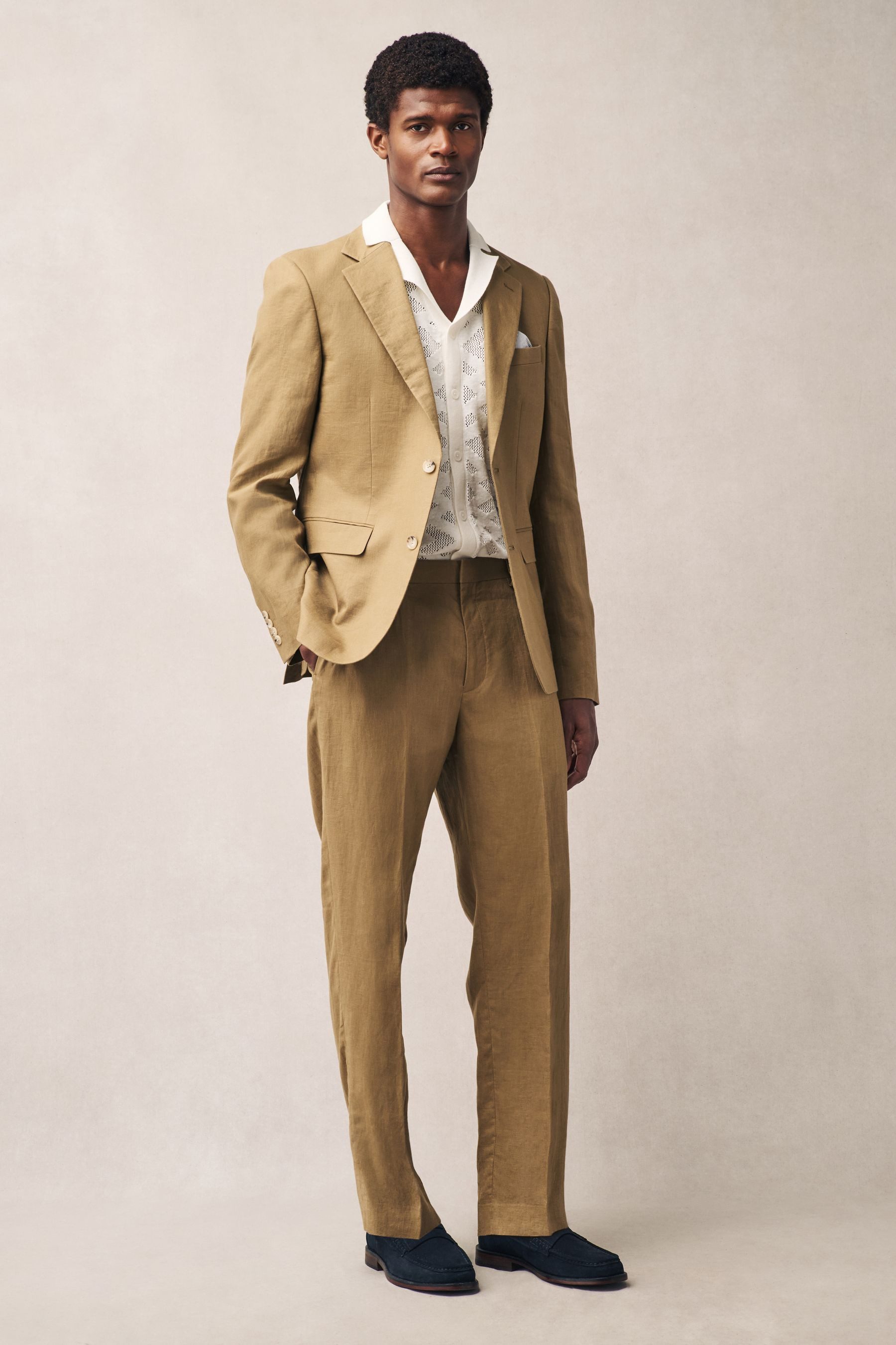 Next Sakko Slim Fit Anzugsakko aus Leinen (1-tlg)