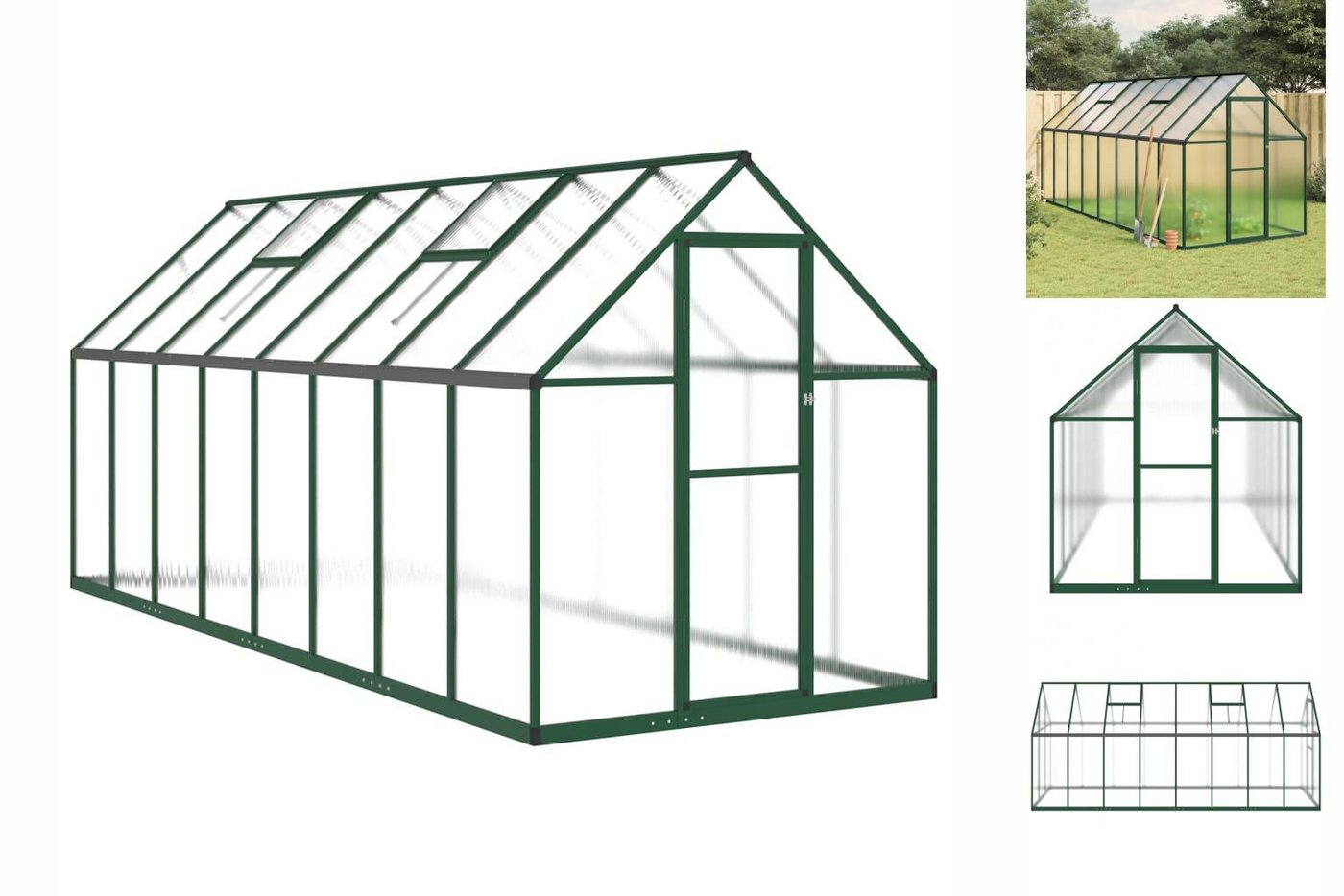 vidaXL Gewächshaus Gewächshaus mit Fundamentrahmen Grün 445x169x195 cm Aluminimum grün | Rabatt: 24% vidaXL Gewächshaus Gewächshaus mit Fundamentrahmen Grün 445x169x195 cm Aluminimum grün | Rabatt: 24%