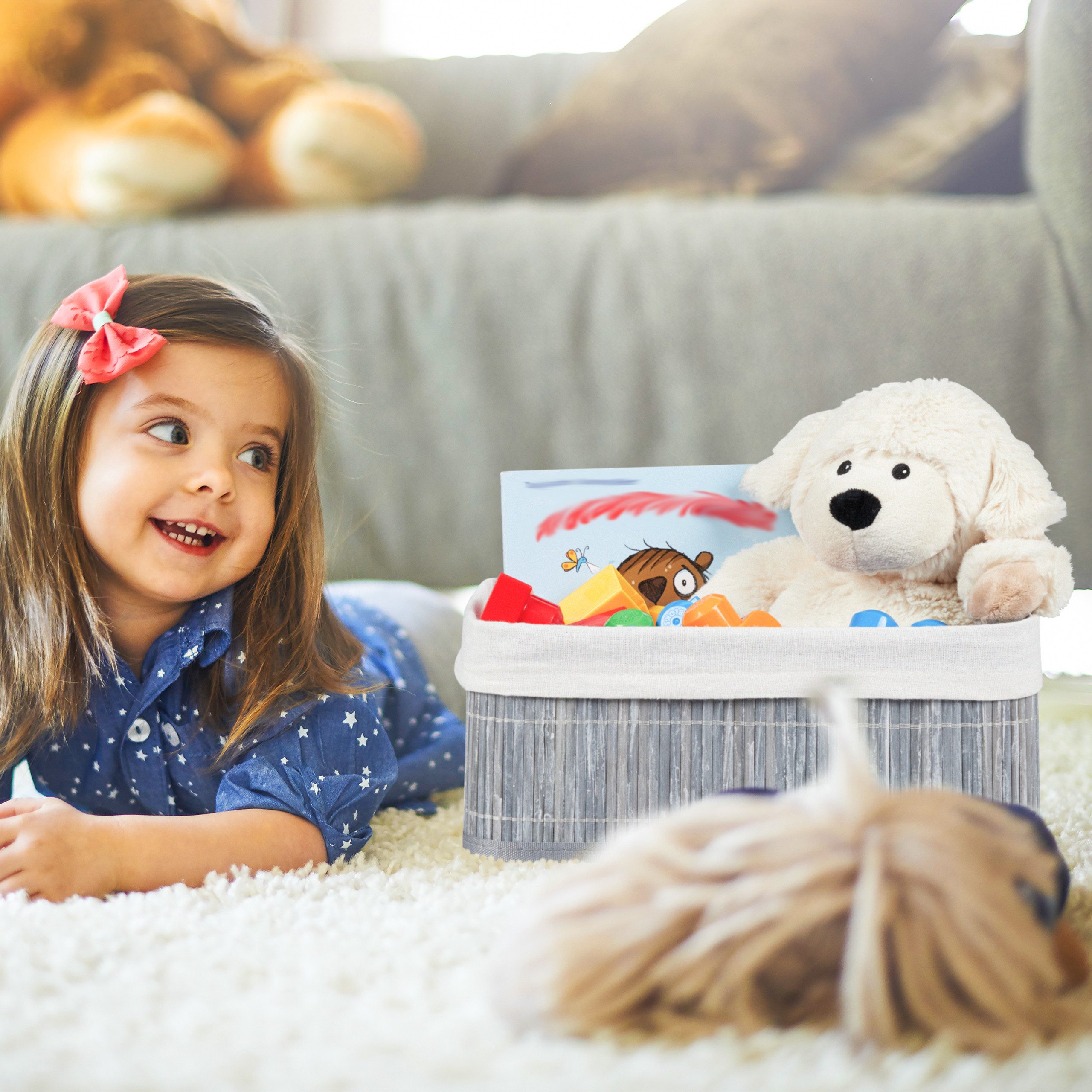 relaxdays Aufbewahrungskorb Bad 3 teiliges Set, grau günstig online kaufen