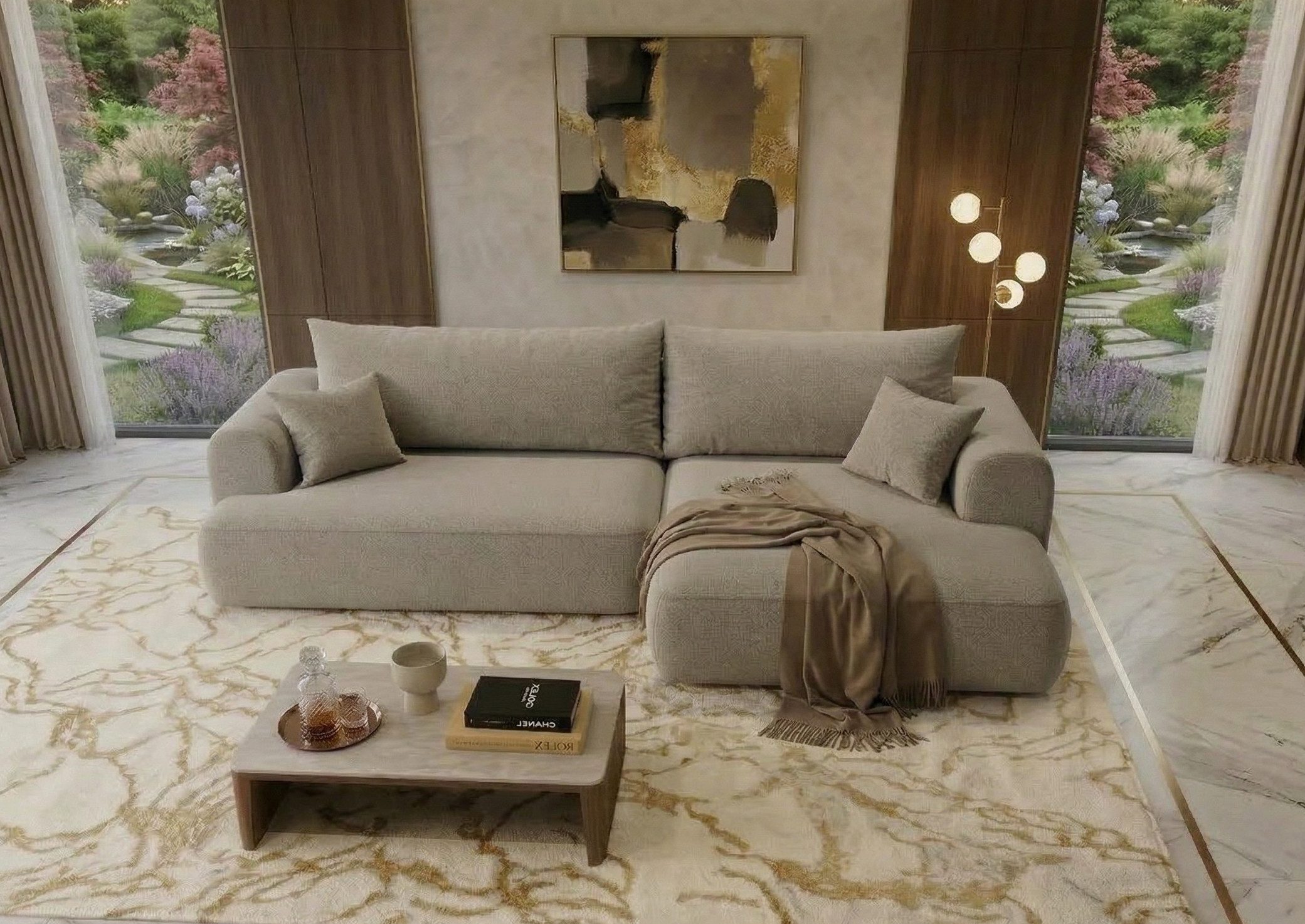 B&B Home Big-Sofa Sofa Vitton mit Schlaffunktion L-Form mit Bettkasten, L-Form Couch rechts oder links