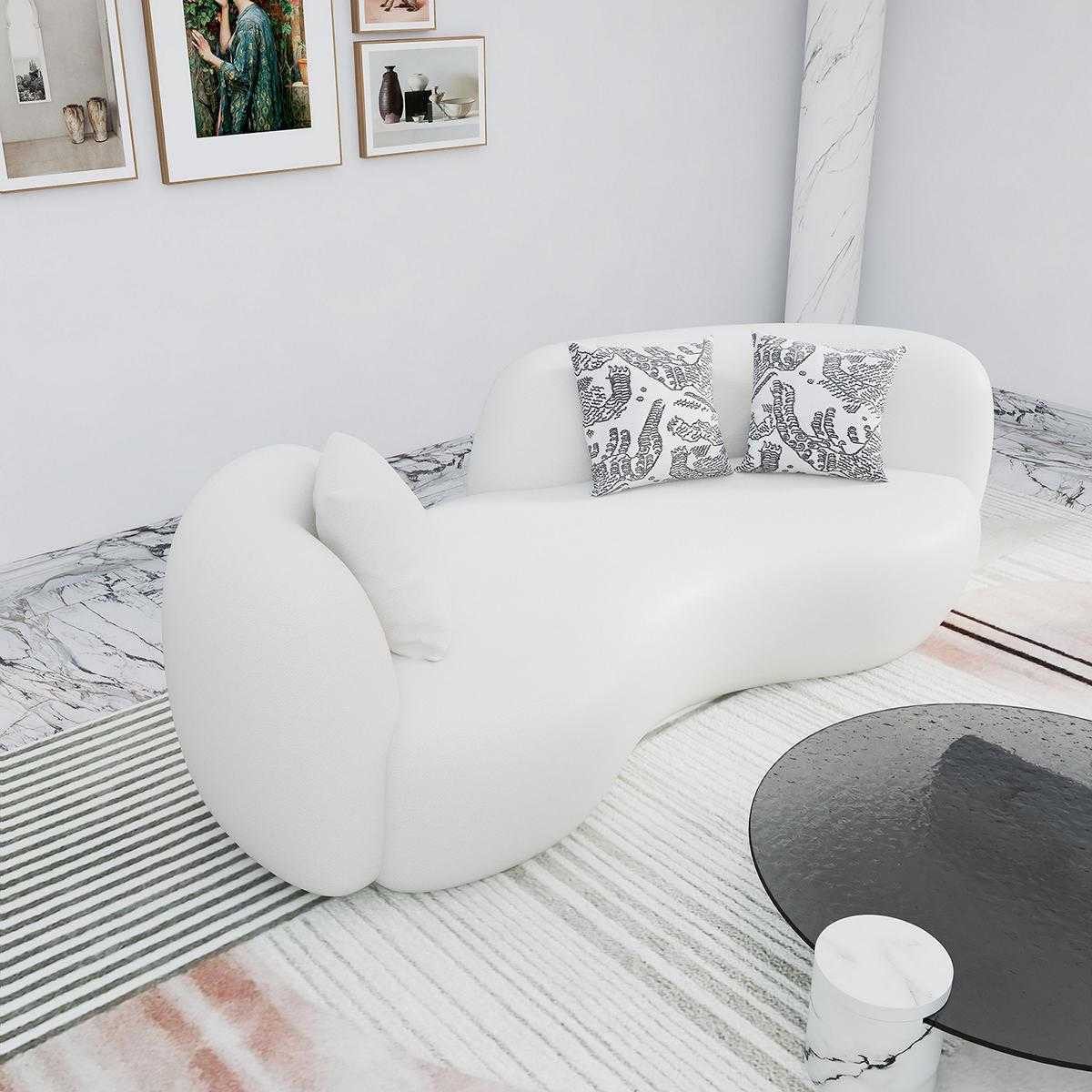 JVmoebel 3-Sitzer Moderner Weißer 3-Sitzer Polstersofa Wohnzimmer Designer Couch, 1 Teile, Made in Europa