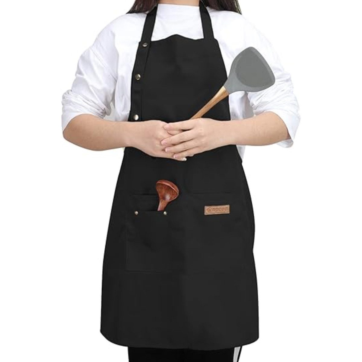 Rnemitery Kochschürze Küchenschürze Damen & Herren mit Taschen Wasserdicht BBQ-Kochschürze, für Küche Restaurant Café