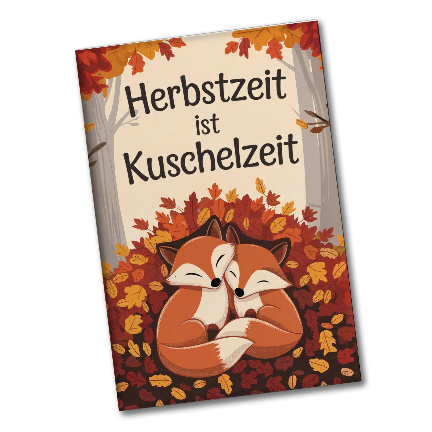 speecheese Magnet Zwei Füchse kuscheln Souvenir Magnet Herbstzeit ist Kuschelzeit