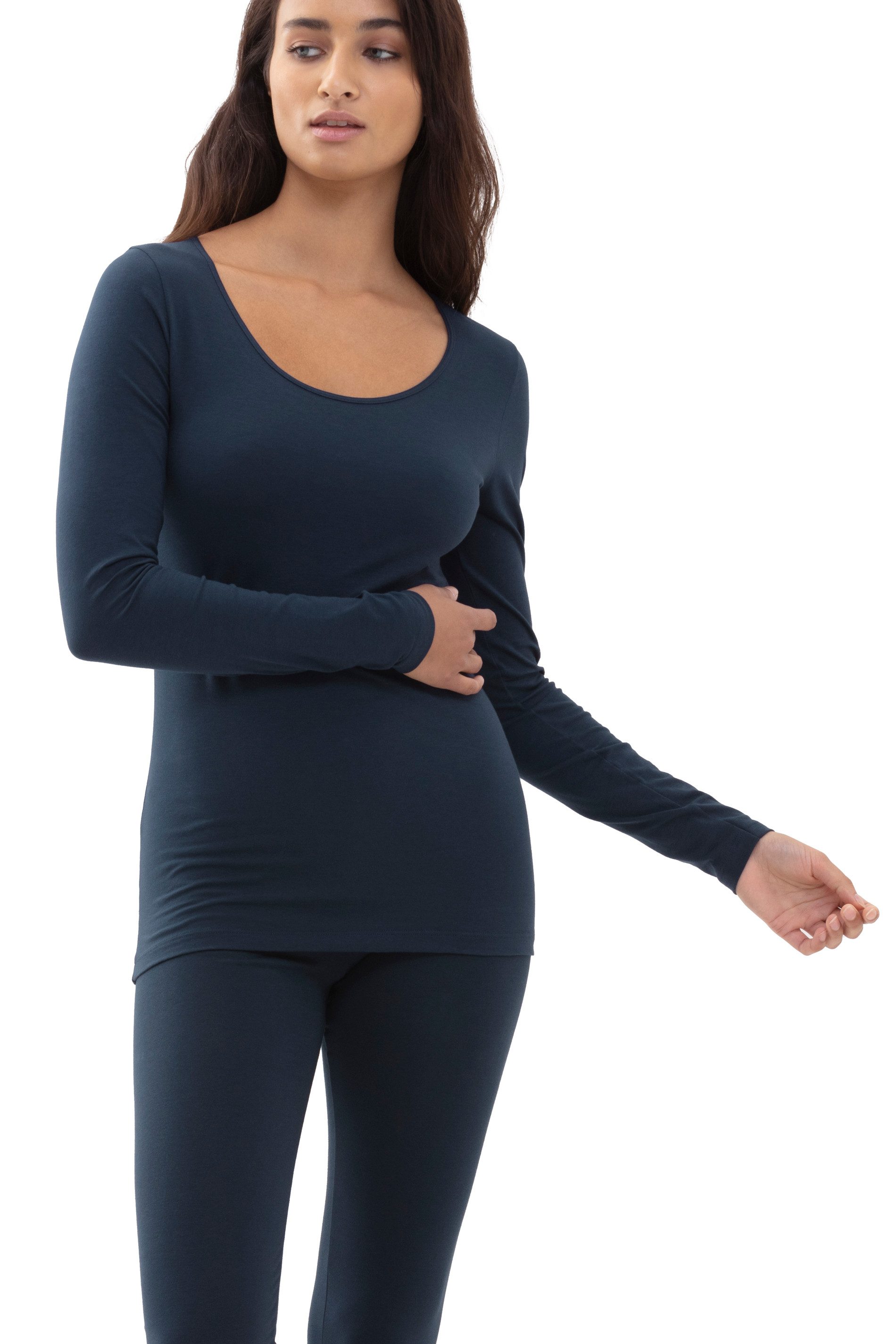 Mey Langarmshirt COTTON PURE Tiefer Rundhalsausschnitt günstig online kaufen
