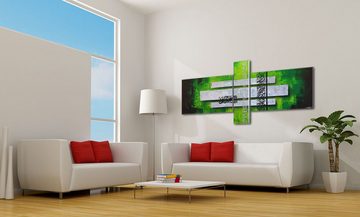 WandbilderXXL XXL-Wandbild Green Inspiration 230 x 100 cm, Abstraktes Gemälde, handgemaltes Unikat