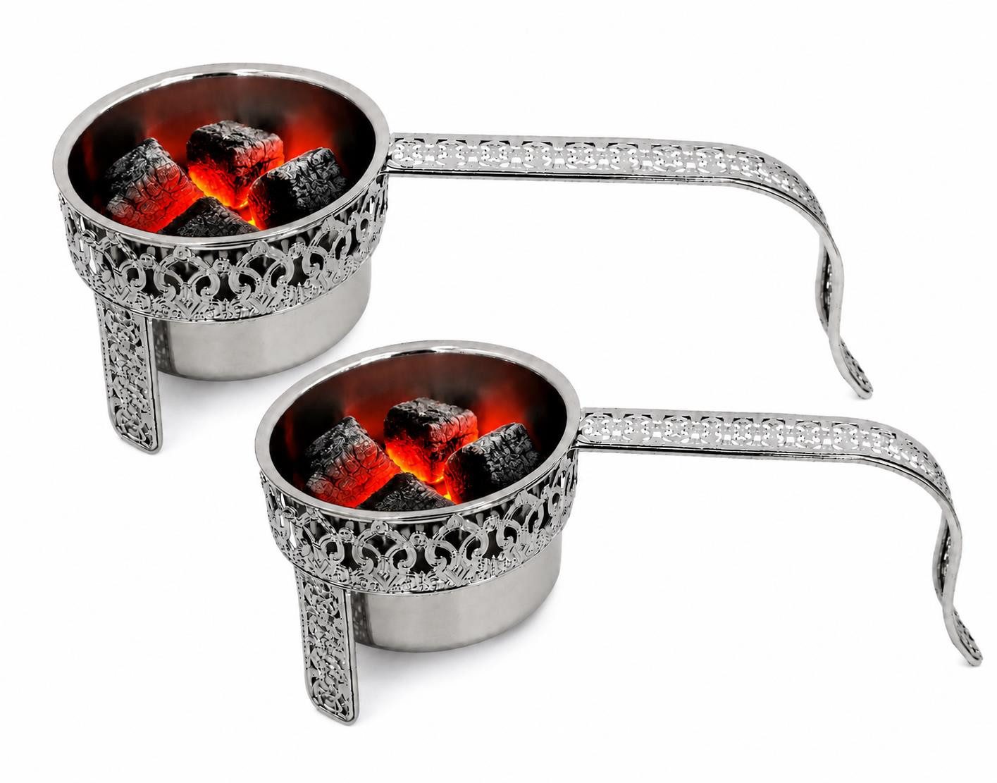 BAYLI Kohlekorb 2er Set - Shisha Kohlebehälter, Kohlekorb für die Shisha, Wasserpfeife