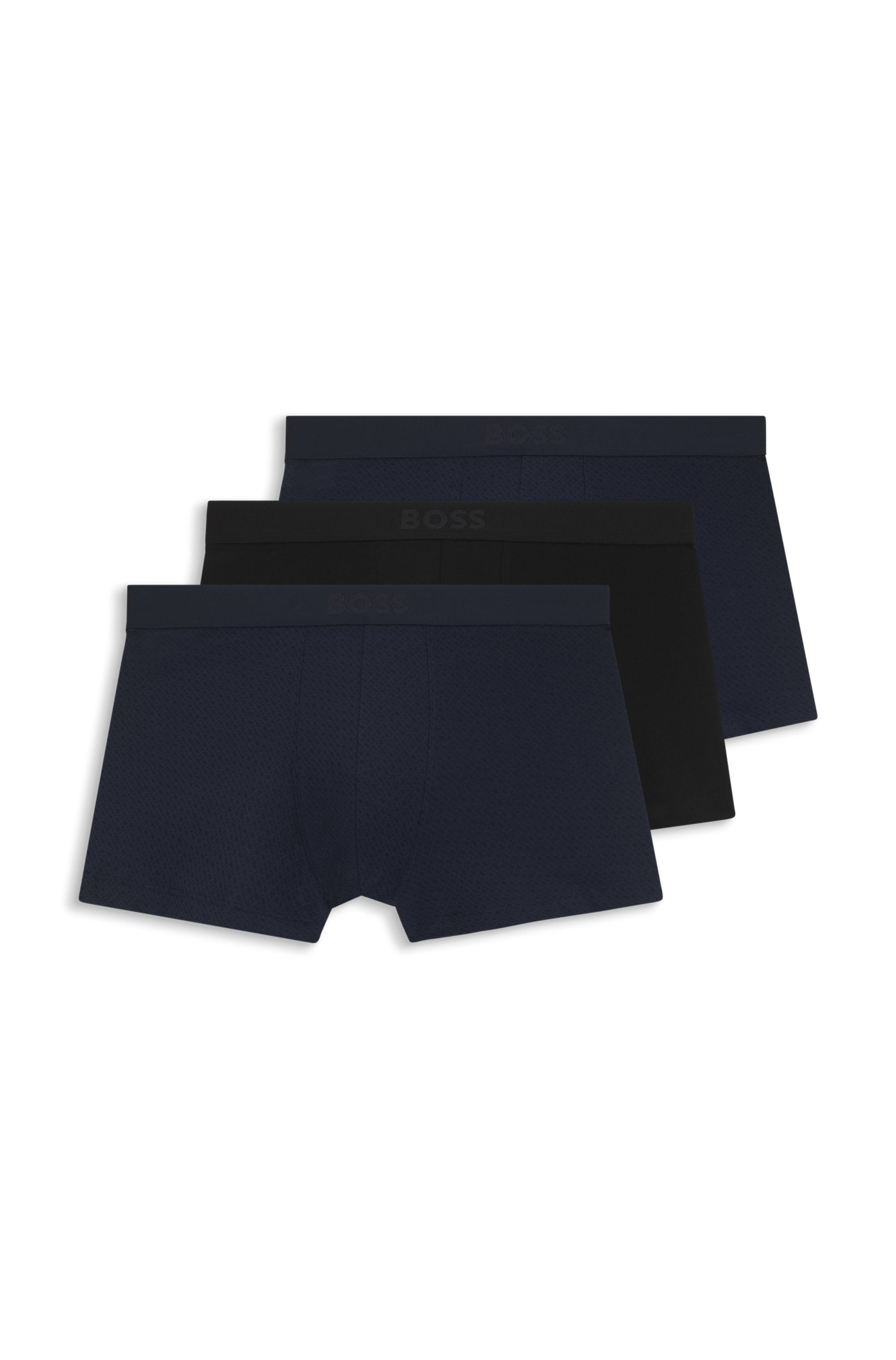 BOSS Trunk Trunk 3P BOSS ONE (3-St) mittlere Bundhöhe, 1x gemustert, 2x unifarben