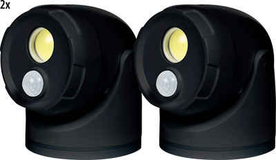Northpoint LED Wandstrahler LED Batterie Spot Strahler Flutlicht Bewegungsmelder inkl. D-Batterien