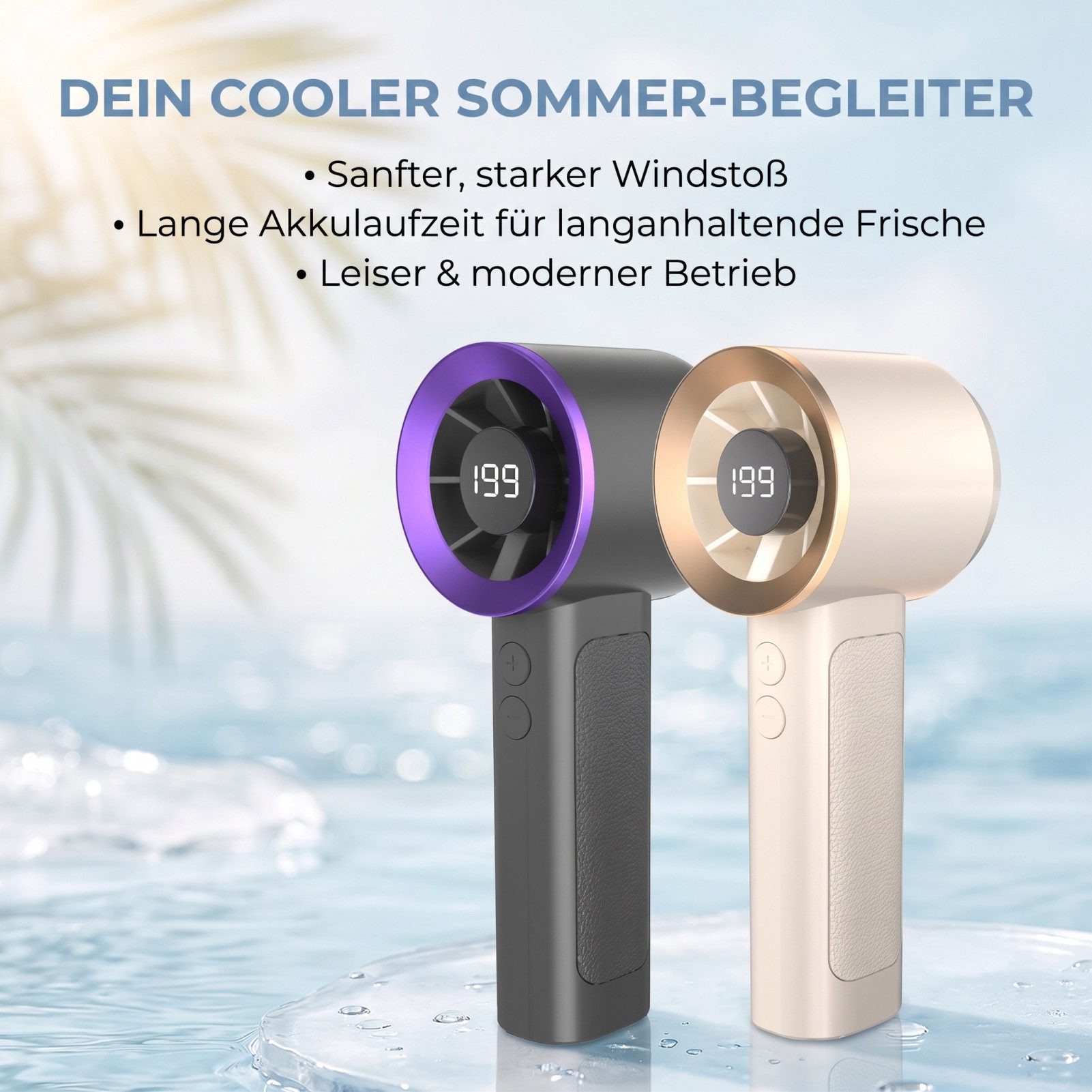Solarandmore Handventilator Handventilator,Tragbarer Ventilator,Mini Ventilator,Tragbar, Turbo-Ventilator,Leistungsstark,Lange Akkulaufzeit,Flüsterleise