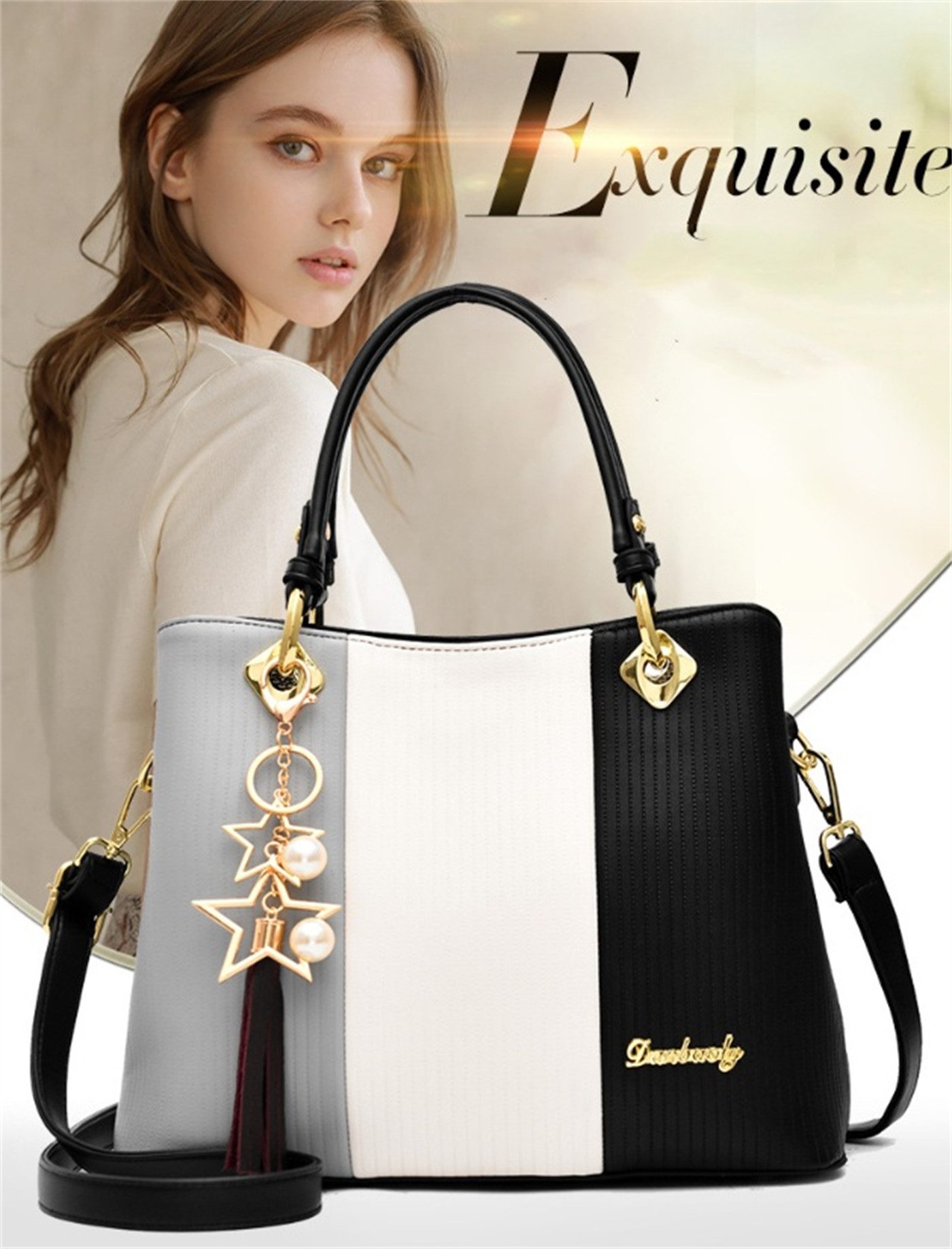 autolock Handtasche Damen Handtasche,Stylish Verstellbarer Tote Bag,Umhängetasche, täglicher Schulterrucksack mit hoher Kapazität,Wasserdichte Rucksack