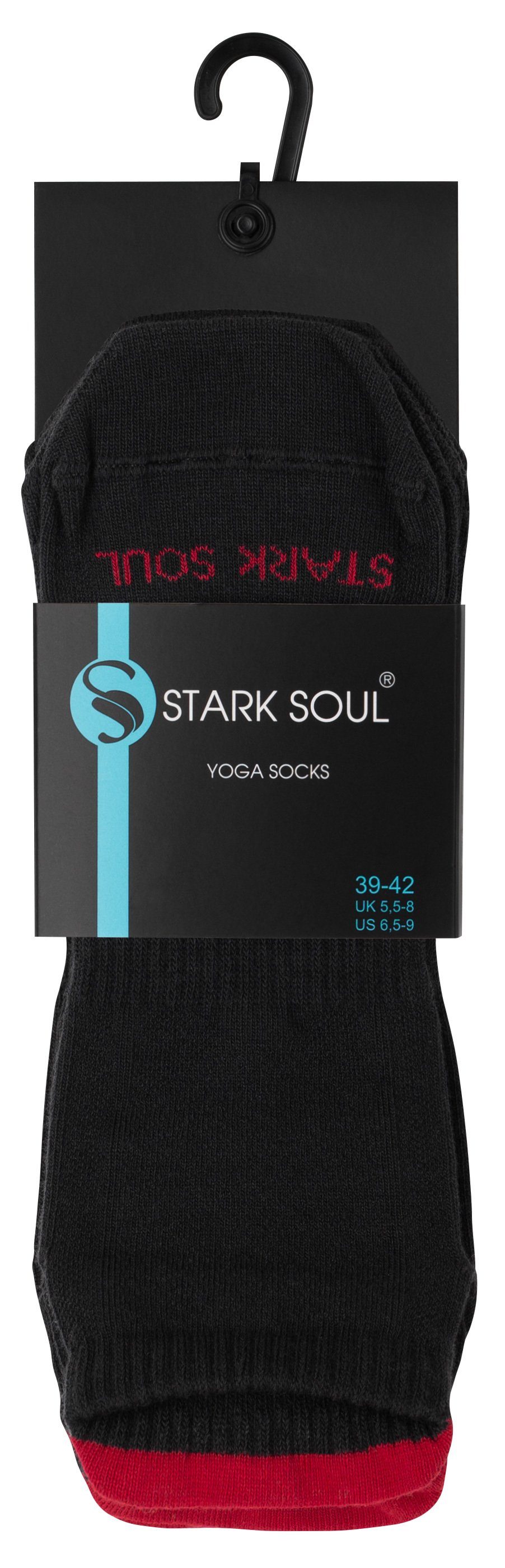 (3-Paar) mit und ABS Soul® Yoga Pilates Stark schwarz für Sneakersocken Antirutschsohle -