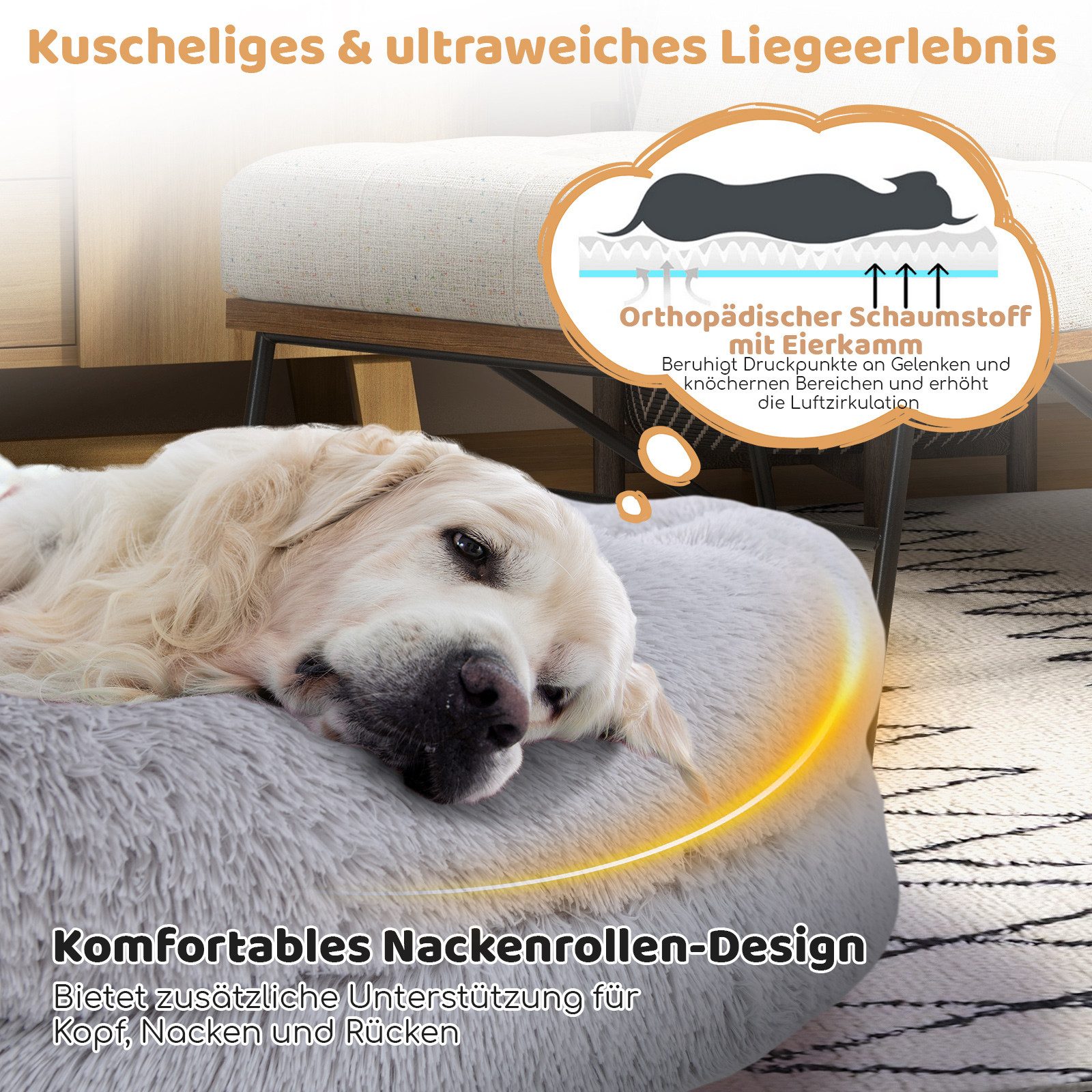 COSTWAY Tierbett, Hundebett mit Kissen & günstig online kaufen