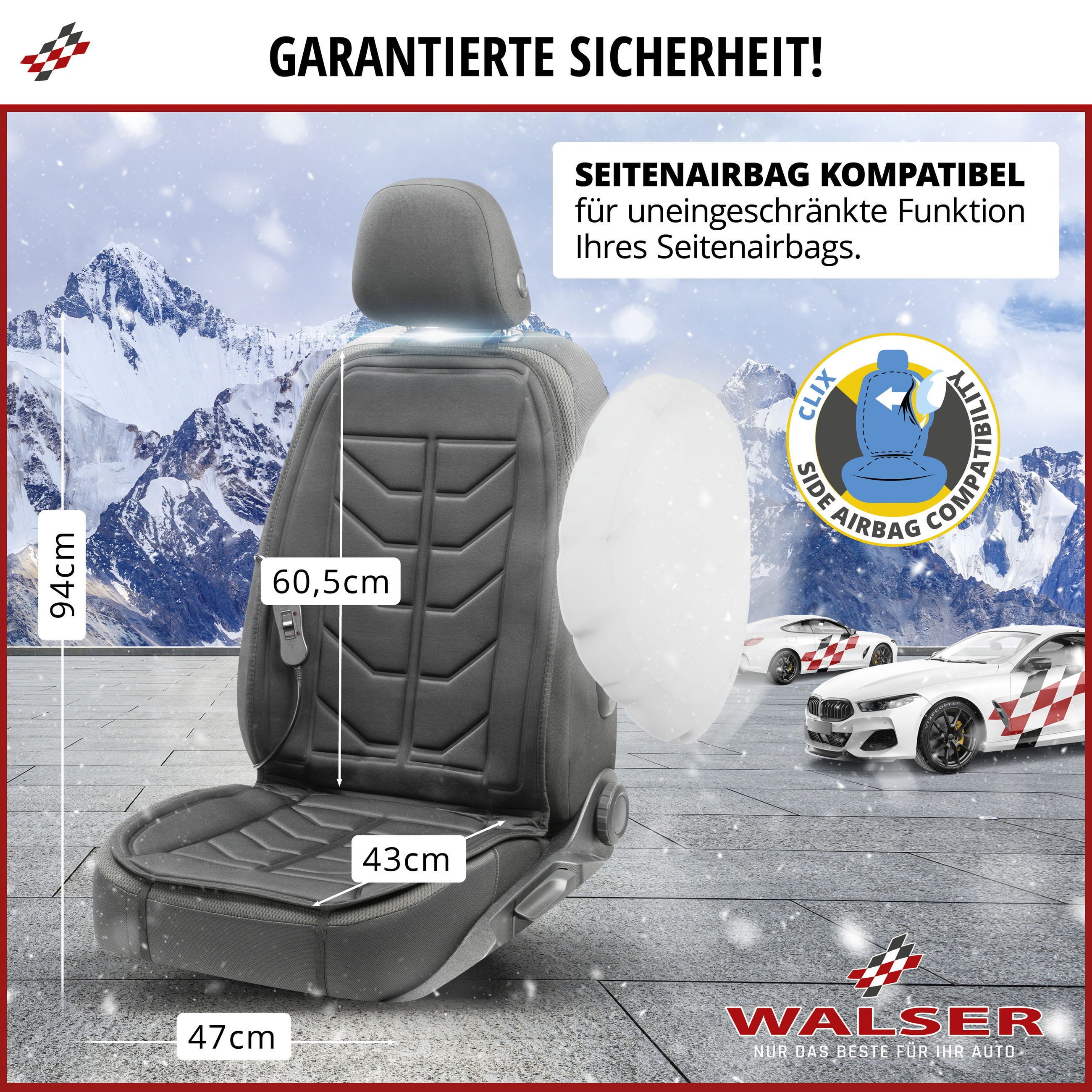 CarComfort Car Seat Cover Heated Seat Cover Calor, 1 piece, 1-piece.