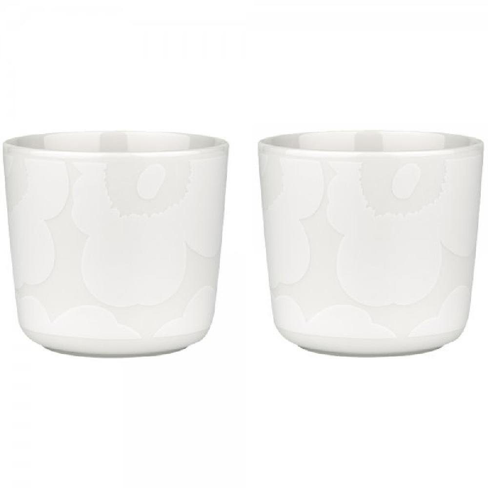 Marimekko Tasse Becher ohne Henkel Oiva Unikko White Off White (2-teilig)