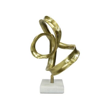Engelnburg Dekofigur Hochwertige Dekofigur Skulptur Ornamentknoten Alum Gold 25x20x34cm