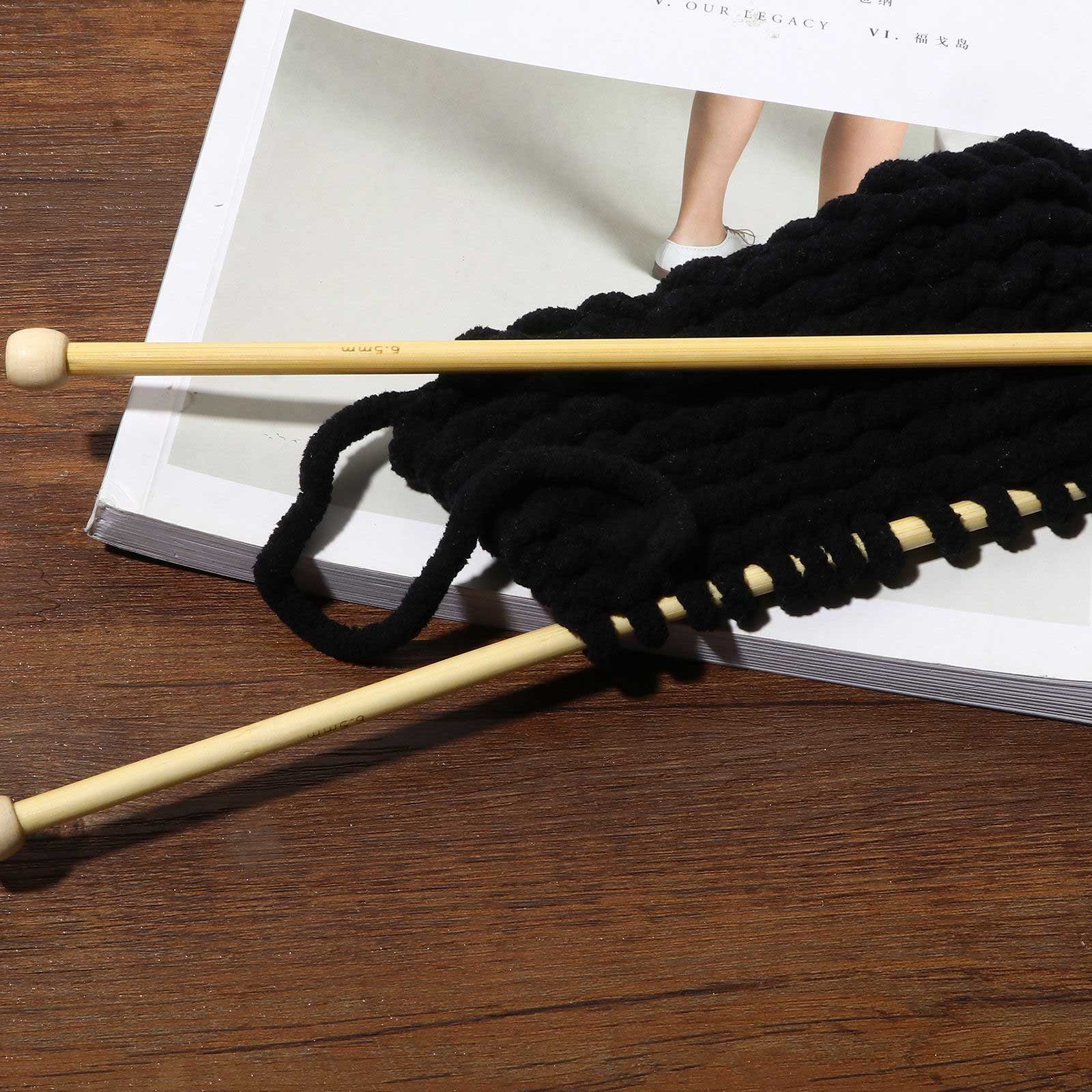 maDDma Stricknadeln 1 Paar Bambus-Stricknadel gerade Länge 35 cm Jackenstricknadeln, 335