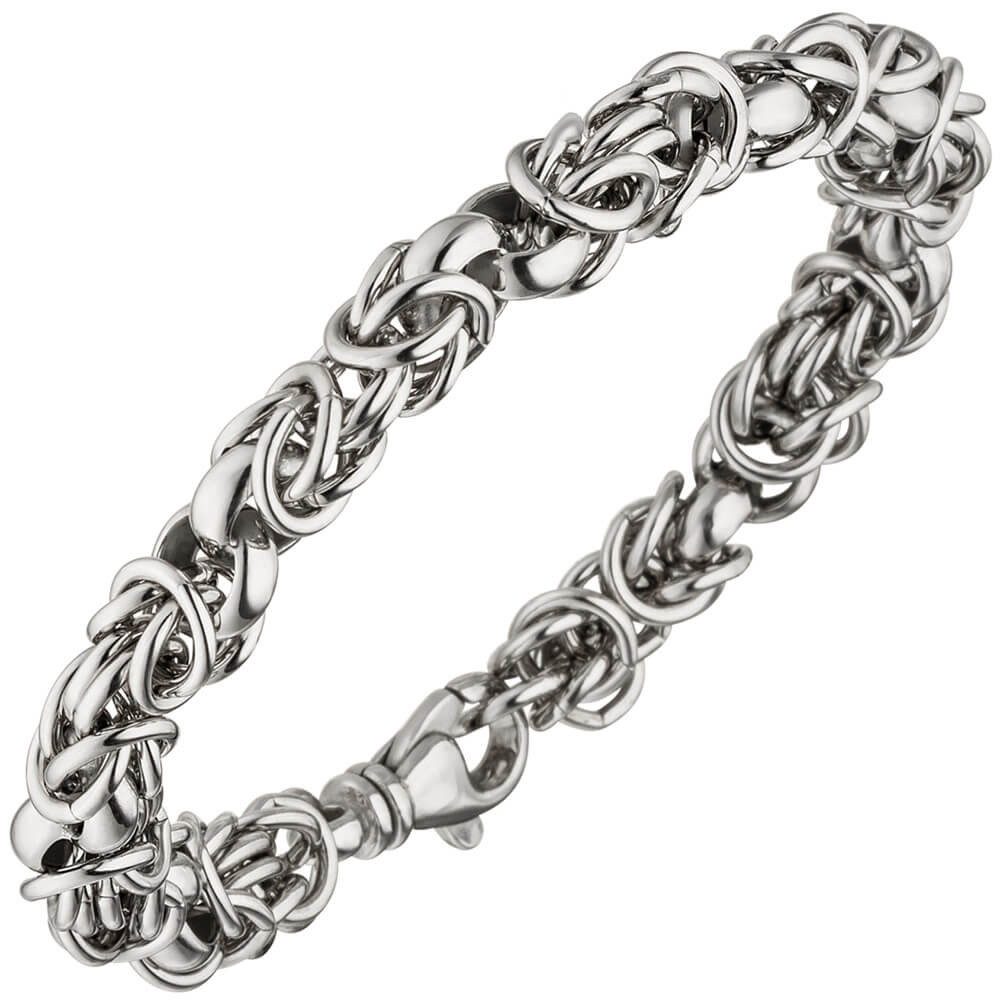 Schmuck Krone Königsarmband 7,2mm Armband Erbs-Königskette, 925 Silber, 20cm, Silber 925
