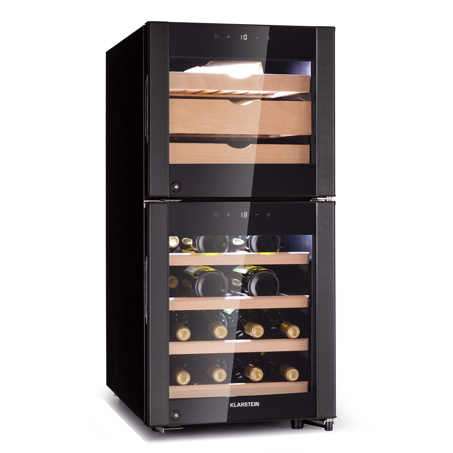 Klarstein Weinkühlschrank El Dorado, für 38 Standardflaschen á 0,75l,Wein Flaschenkühlschrank Weintemperierschrank Weinschrank Kühlschrank