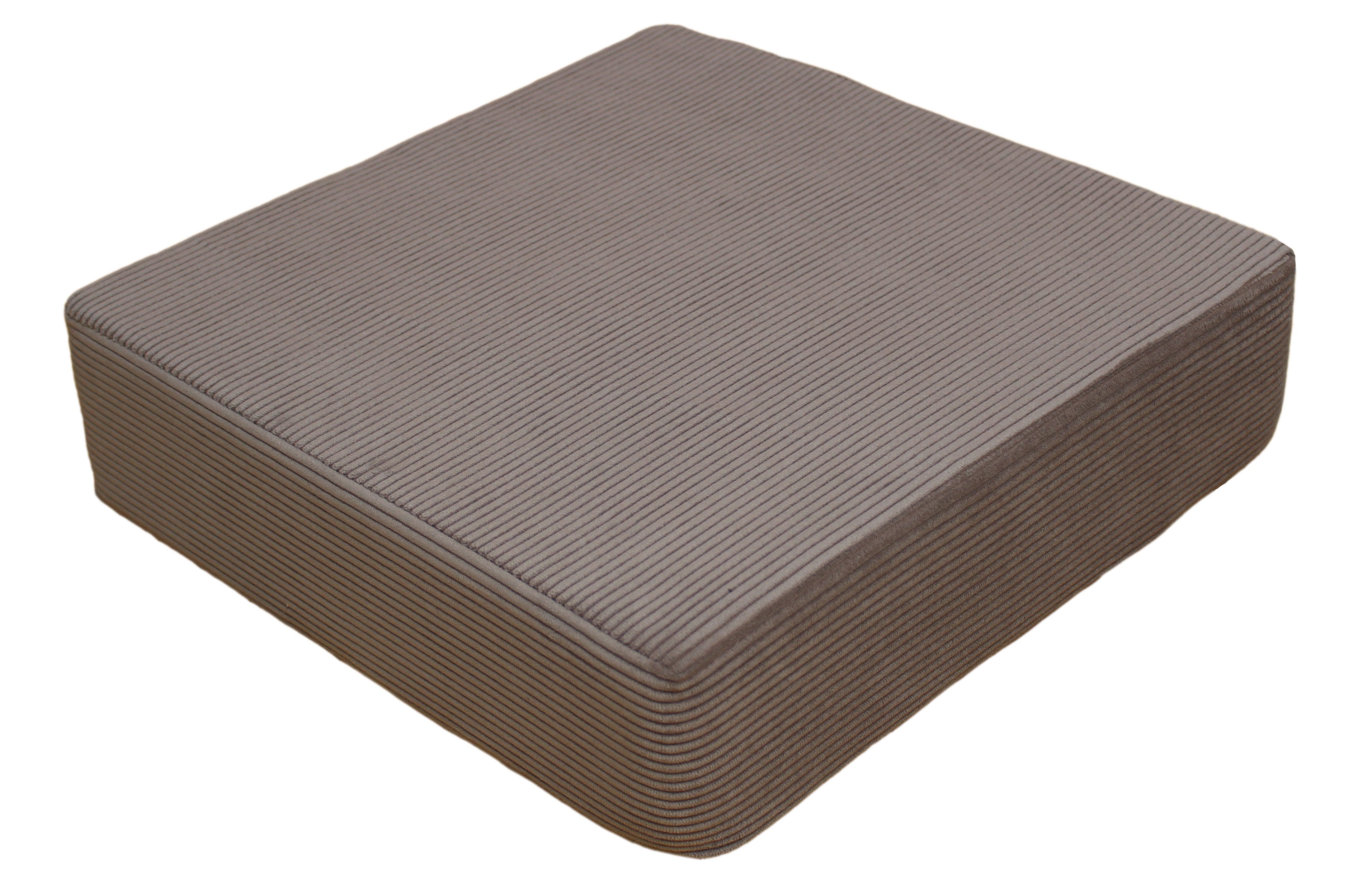 Brilliant Sitzkissen / Sitzerhöhung / Bodenkissen / 40x40x10cm / Cord-Desig günstig online kaufen