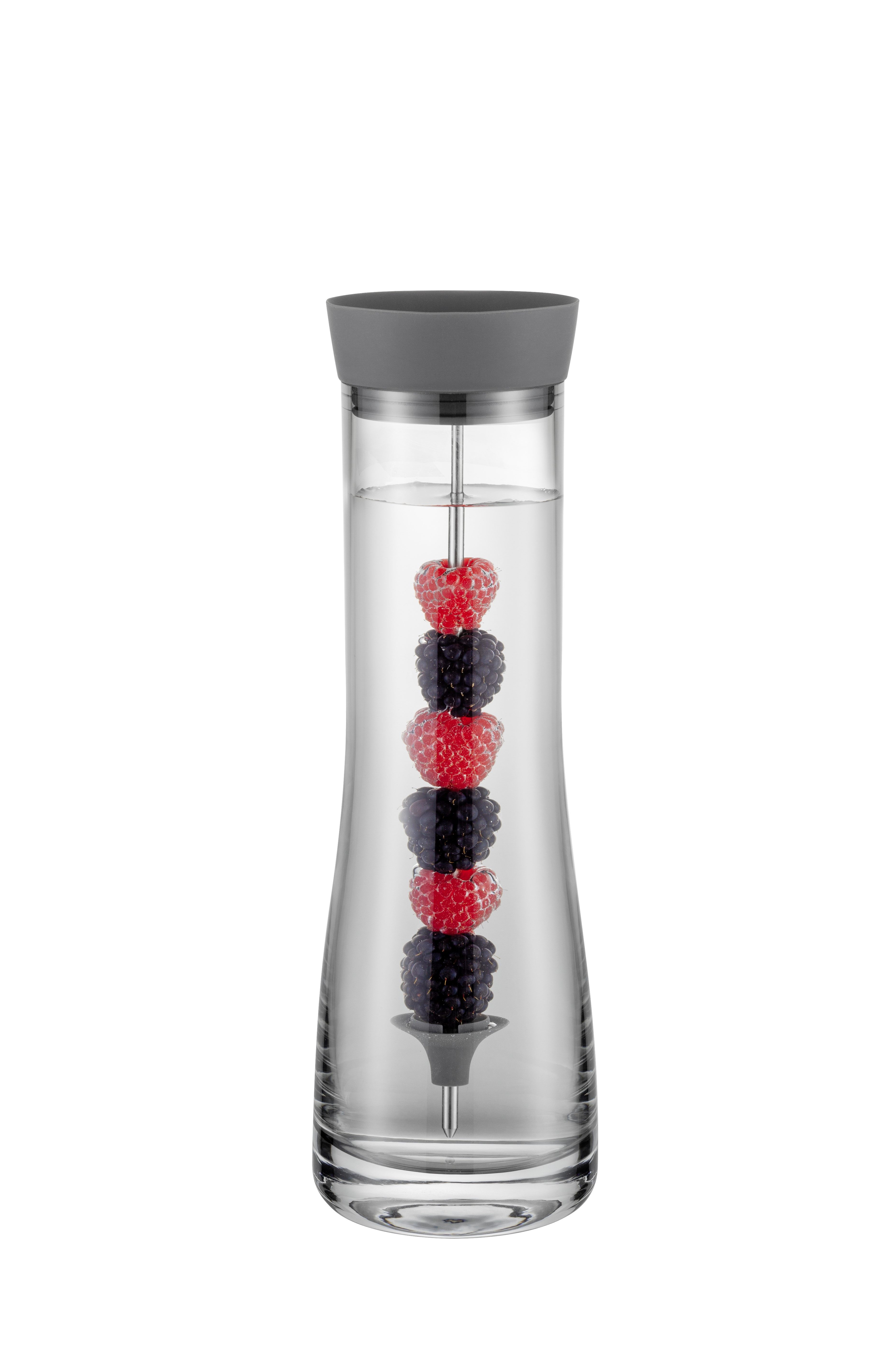 blomus Wasserkaraffe -DRIWA- aus Glas, 1 Liter, Glaskaraffe, Dark Gray, Tropffreies Ausgießen