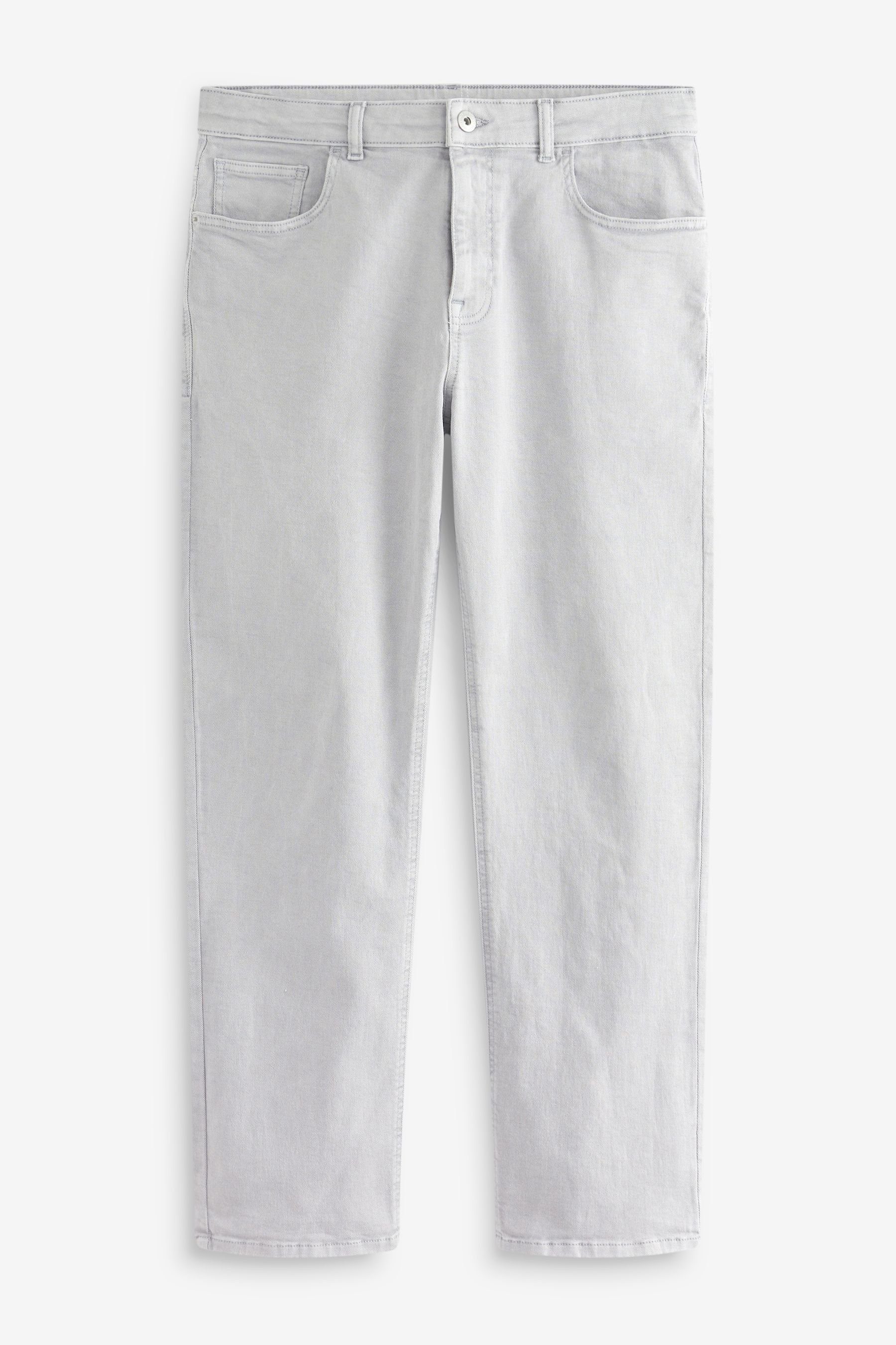 Next Straight-Jeans Gefärbte Straight Fit Stretch-Jeans (1-tlg) Pale Grey