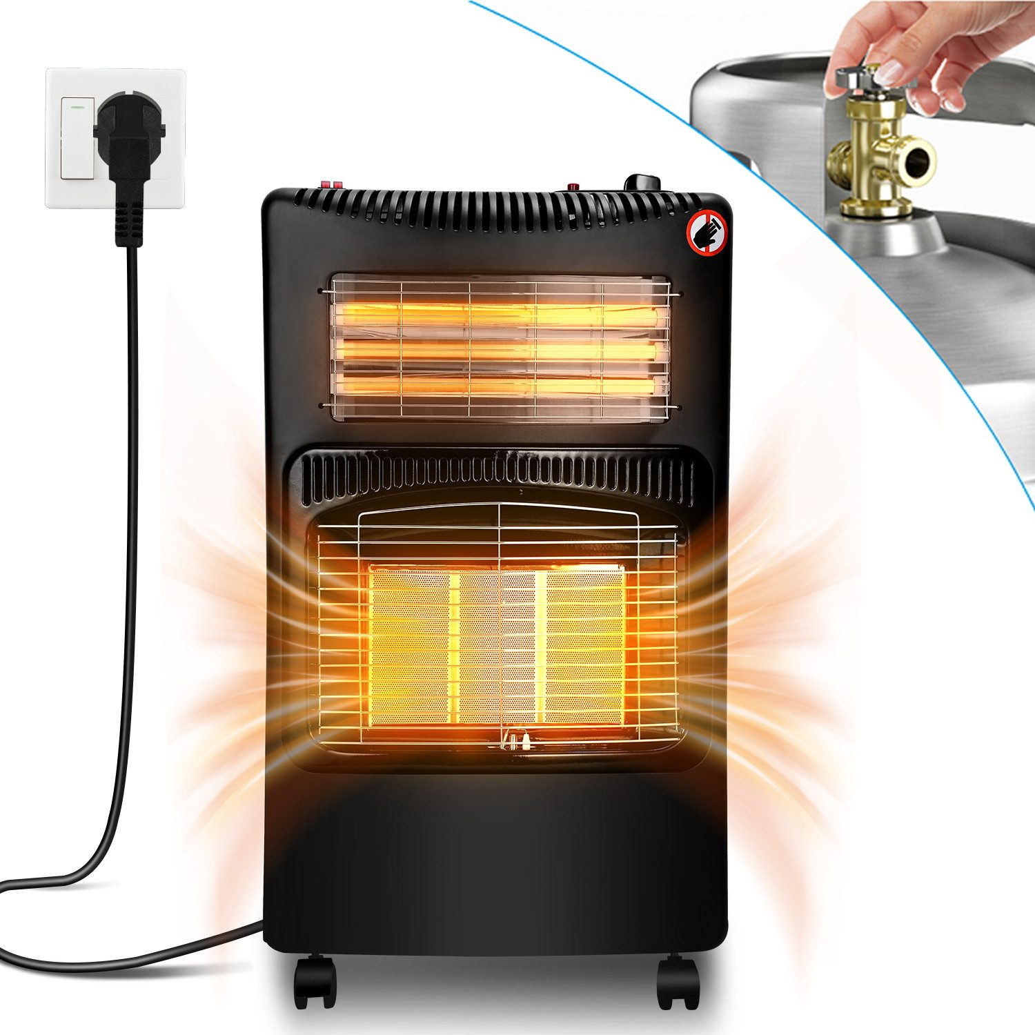 Clanmacy Heizstrahler Gasheizer Gasheizung 4200W Wärmestrahler günstig online kaufen