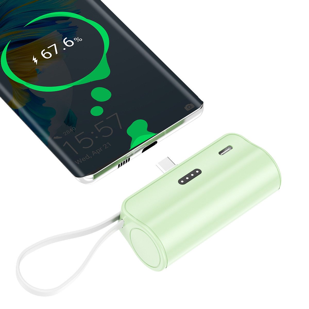 AeroAxis 2 in 1 5000mAh Powerbank Tragbar Ladegerät Externer Akku für Handy Powerbank 5000 mAh, Kompakt & Leicht, Ideal für Reisen,Outdoor