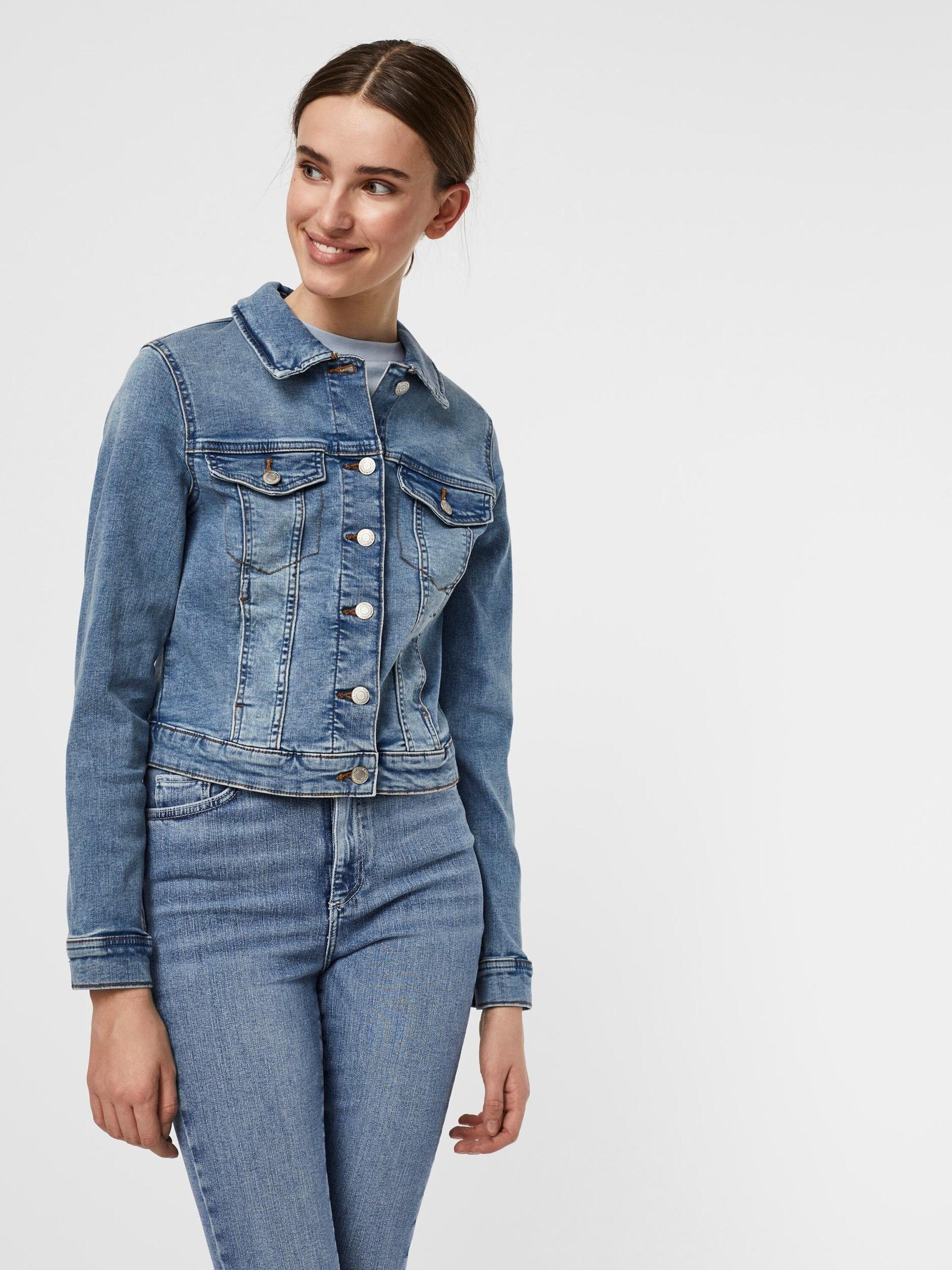 VERO MODA Damen Jeansjacke - Klassische Denim Jacke Produktbild-Vorschau 8