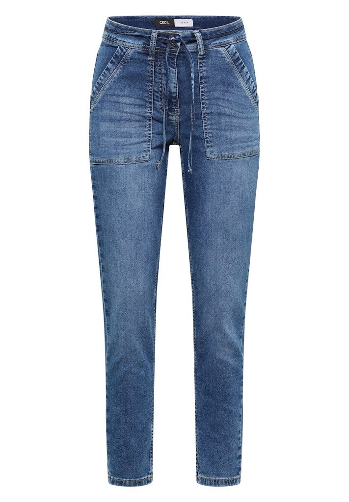 CECIL Stoffhose Style Tracey Jogg Mid Blue