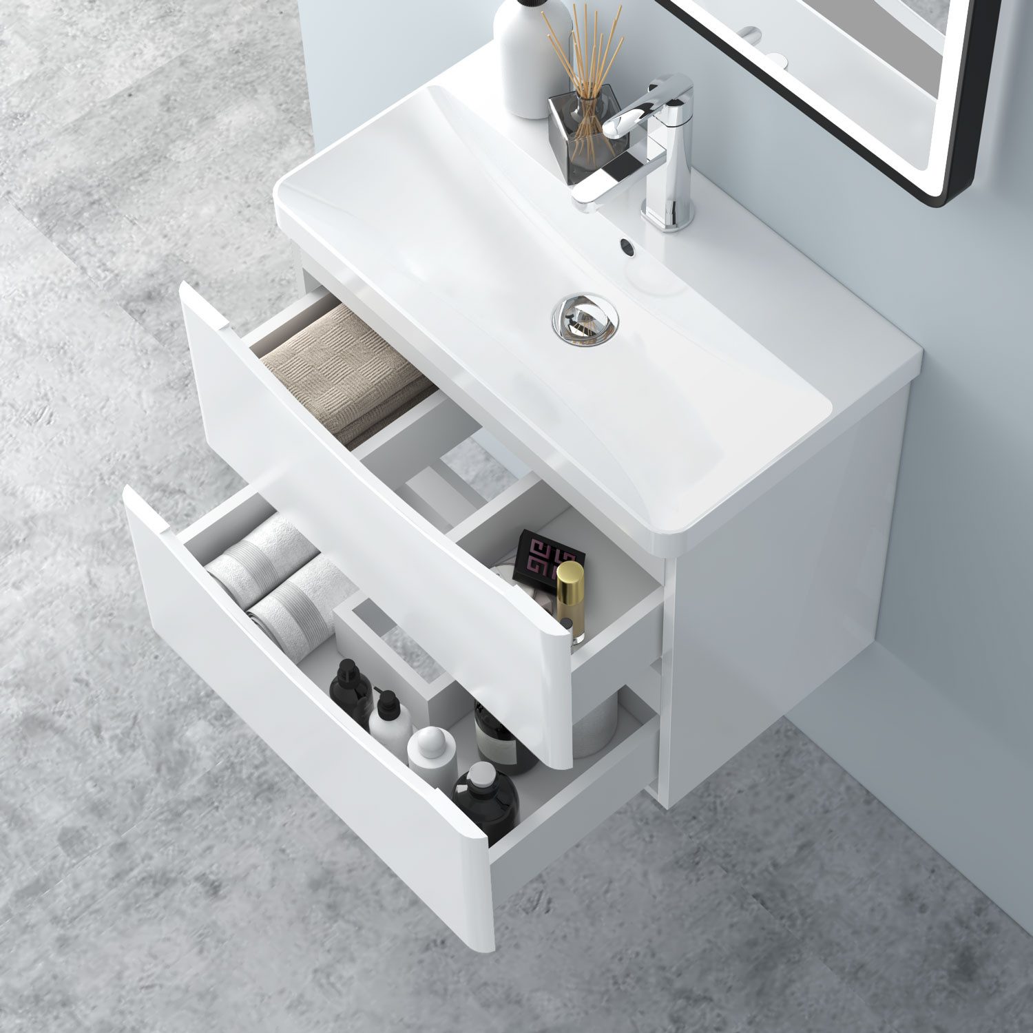 Aica Sanitär Waschtisch Unterschrank Waschbecken MDF Badmöbel Waschbeckenun günstig online kaufen