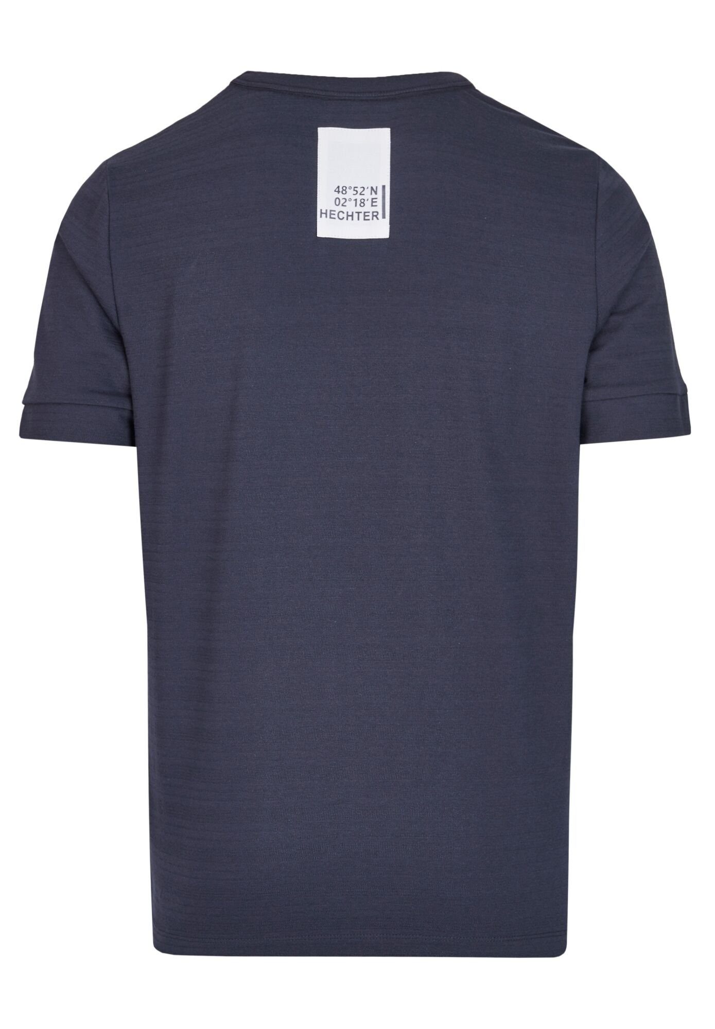 Nacken blue HECHTER PARIS Marken-Applikation Print-Shirt im midnight
